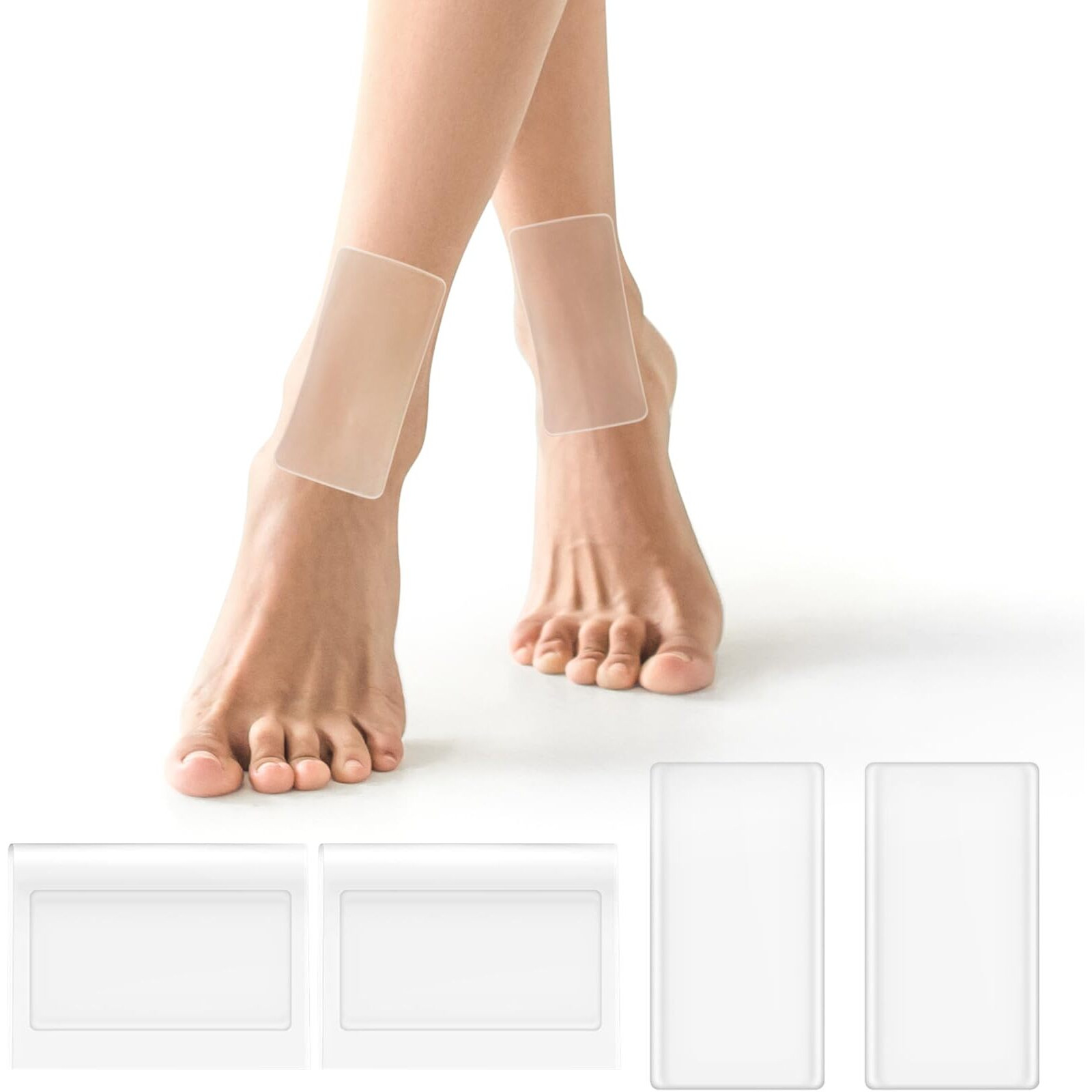 Sotiff 4 Pieces Ankle Gel Pads Skate Ankle Gel Discs Cushion Pads Ankle Protector Brace Skate Accessories For Ice Skating Riding Ski Ankle Protection  2.48 Inch (Rectangular)