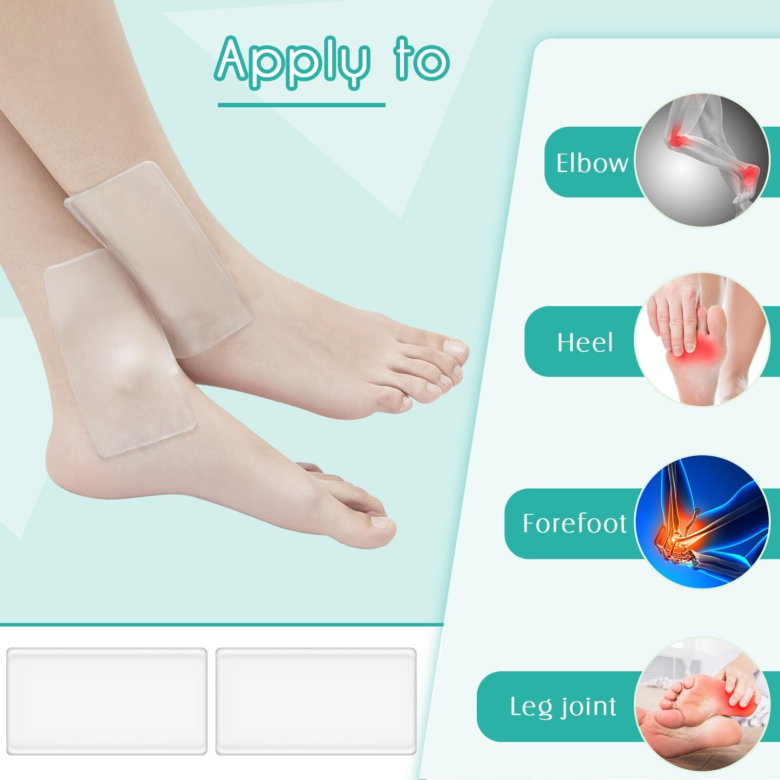 Sotiff 4 Pieces Ankle Gel Pads Skate Ankle Gel Discs Cushion Pads Ankle Protector Brace Skate Accessories For Ice Skating Riding Ski Ankle Protection  2.48 Inch (Rectangular)