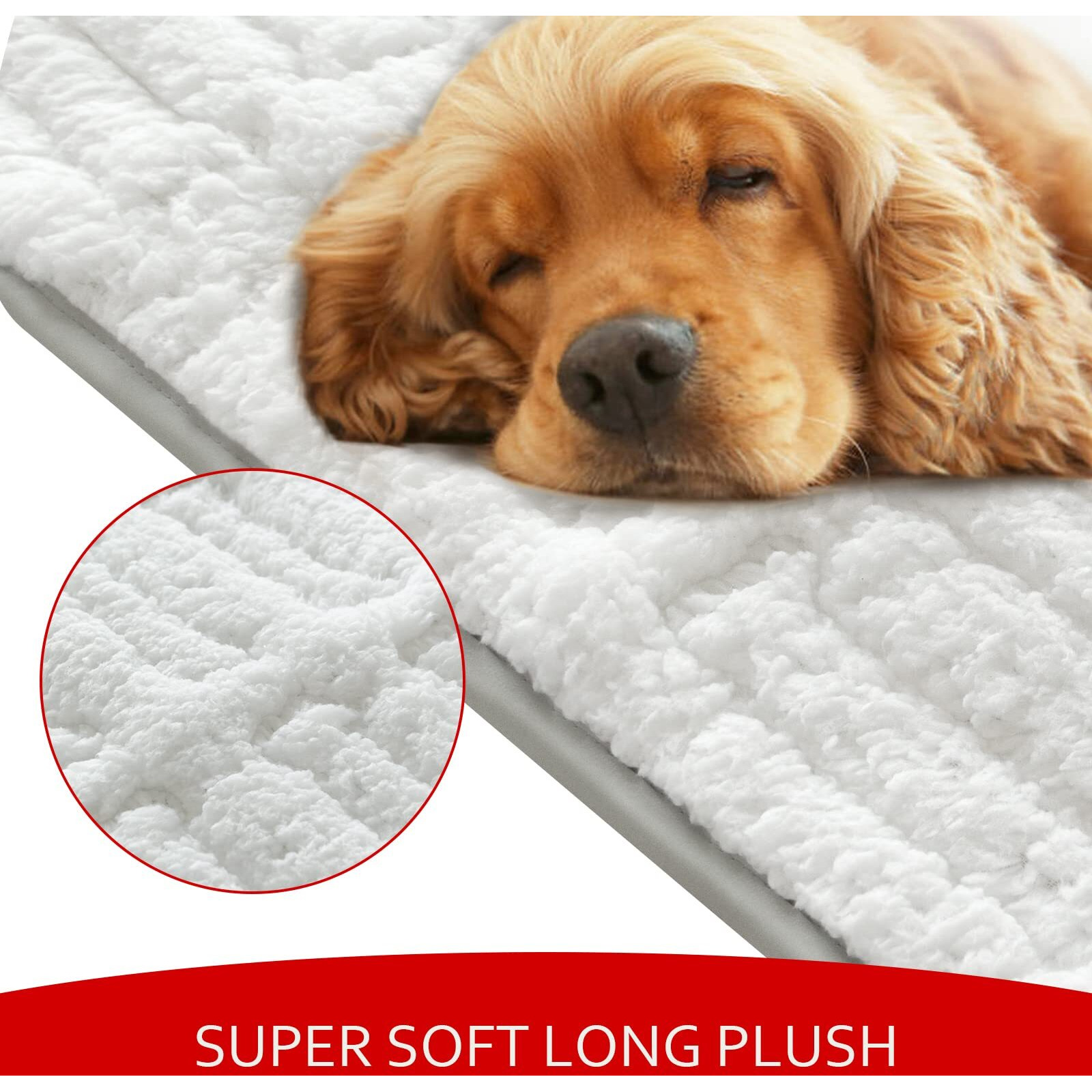 Dog Bed Crate Mat(21 "" X 14 "")  Soft Plush Dog Bed Pad Machine Washable Crate Pad  Sleeping Mat With Anti Slip Bottom