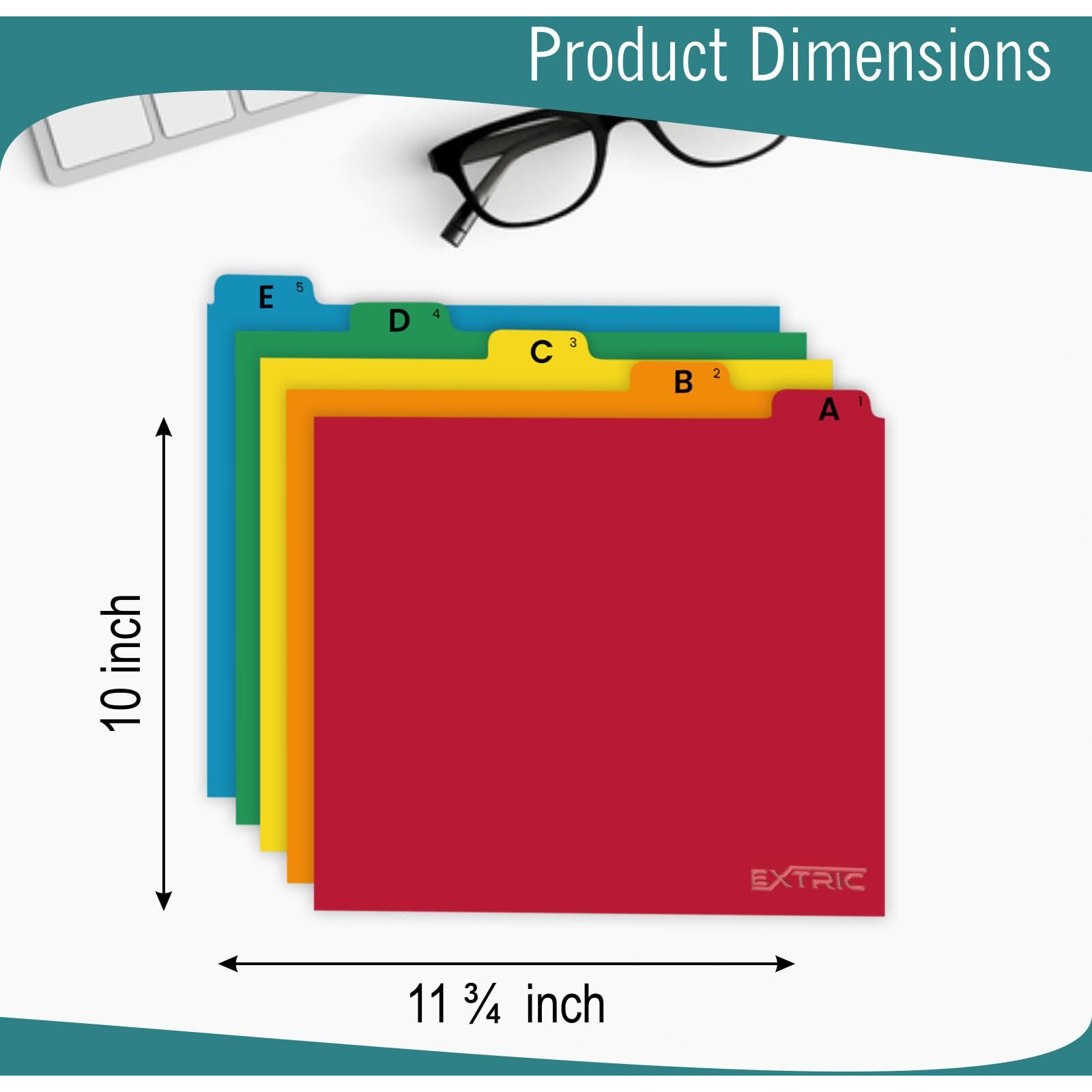 Extric Alphabetical File Organizer  25 Alphabet Dividers With Tabs Letter Size File Cabinet Dividers  A-Z Manila Guides 5 Assorted Colors  1/5 Cut Tab Positions Filing Cabinet And Desk Organization