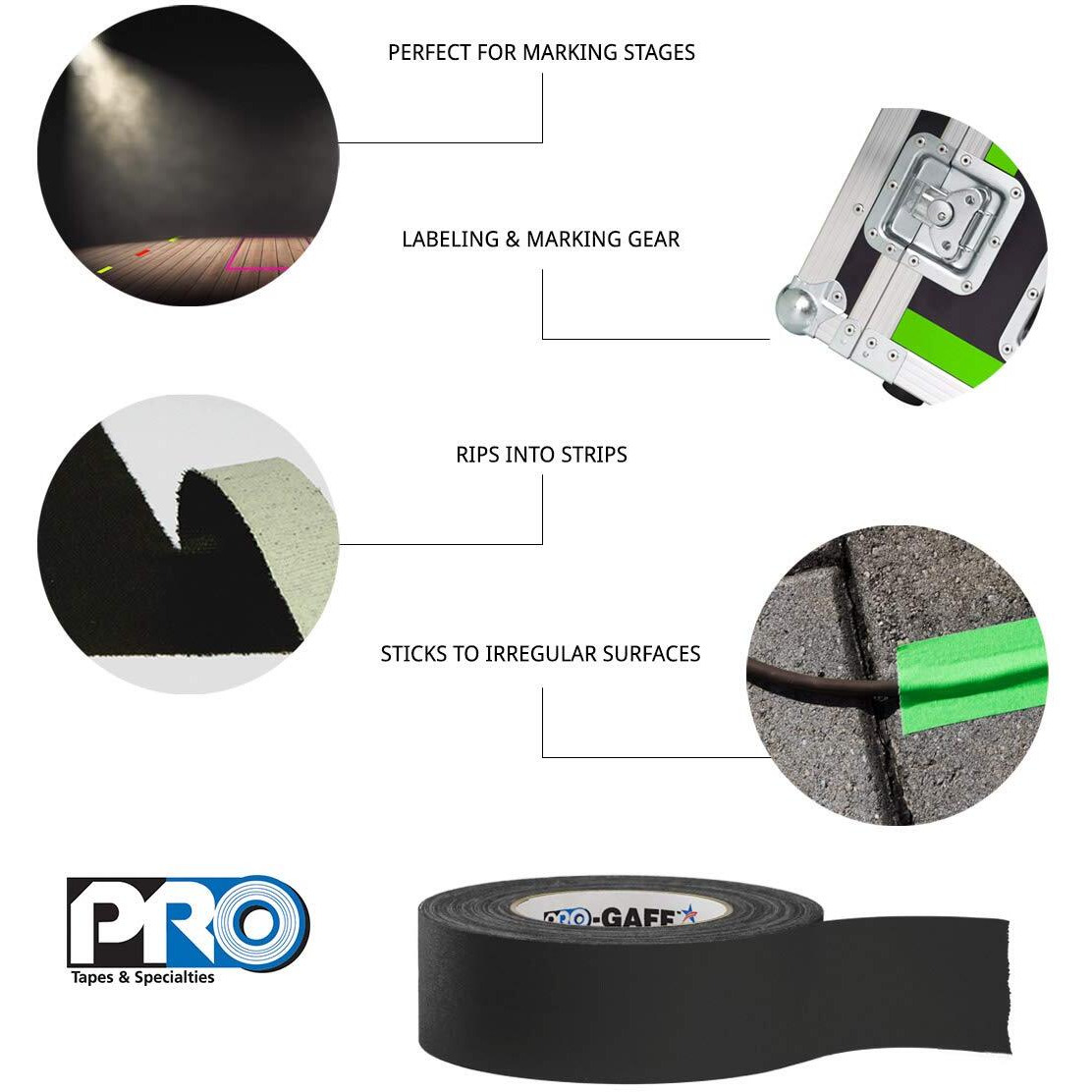 Pro Tapes - 306Gb16Mflora1 Pocket Gaff Tape 1 Inch (24Mm) X 6 Yards Length Fluorescent Orange Matte. Pocket Size Gaffers Tape. Made In The Usa. Holds Tight  Easy To Remove.