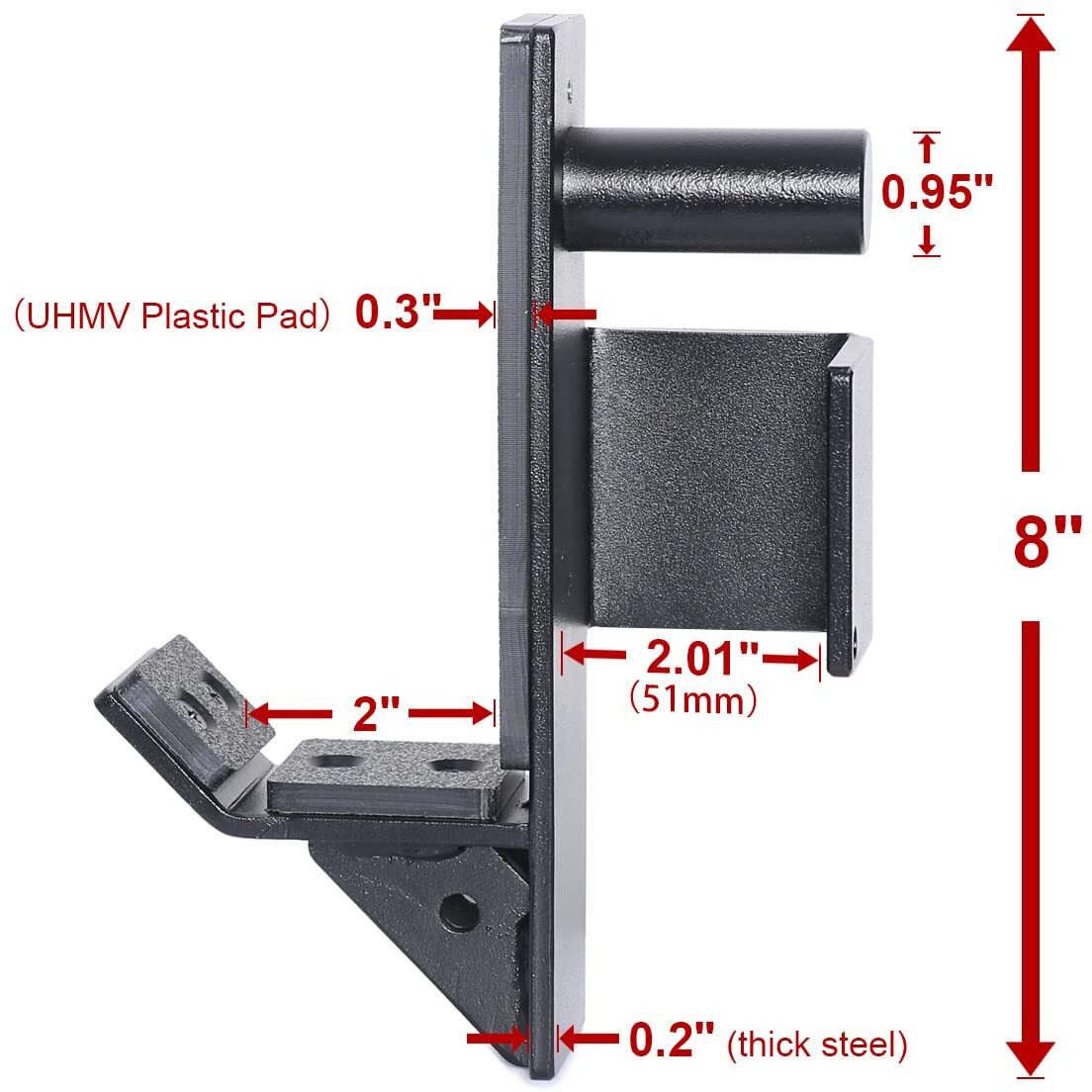 Syl Fitness J-Hooks For 2"&quotX2"" Squat/Power Rack(1"" Hole)  Heavy Duty J-Cups Barbell Holder With Uhmv Pads