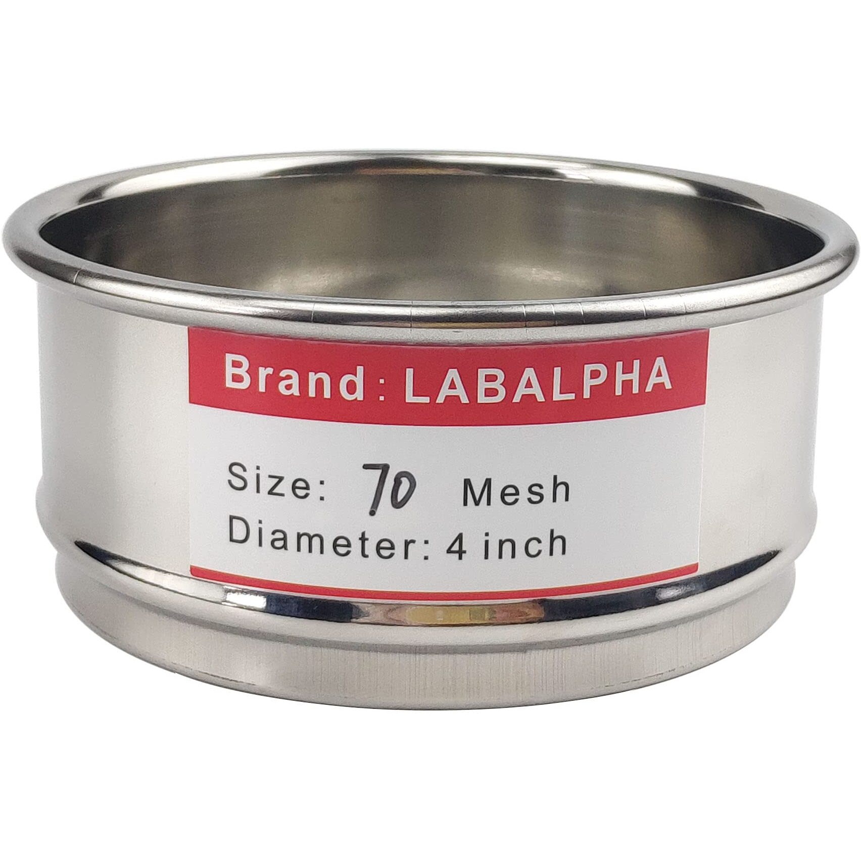 Labalpha 70 Mesh Lab Sieves  Test Sieve 70 Mesh  4'' Diameter  304 Stainless Steel Wire Cloth (0.22Mm)
