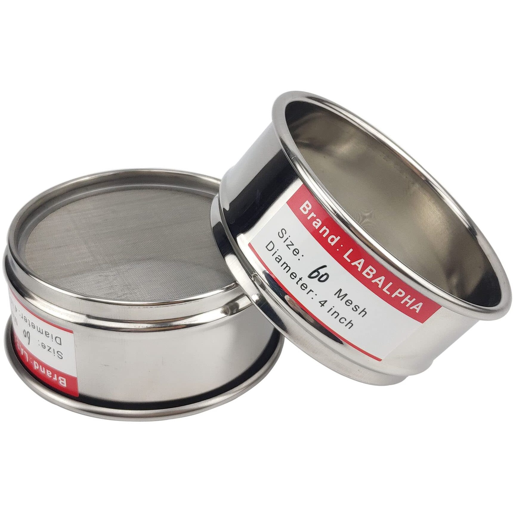 Labalpha 70 Mesh Lab Sieves  Test Sieve 70 Mesh  4'' Diameter  304 Stainless Steel Wire Cloth (0.22Mm)