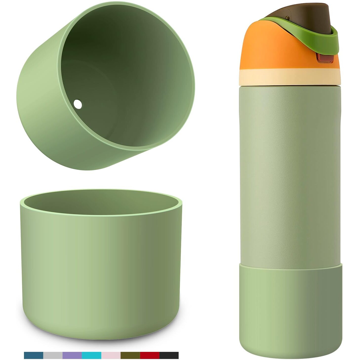 Youcox Silicone Boot For Owala Water Bottle 24 Oz  2Pcs Anti-Slip Protective Sleeve For Freesip/Twist/Flip Water Bottles  Bpa Free  Dishwasher Safe  Bottom Bumper Cover Cup Accessories
