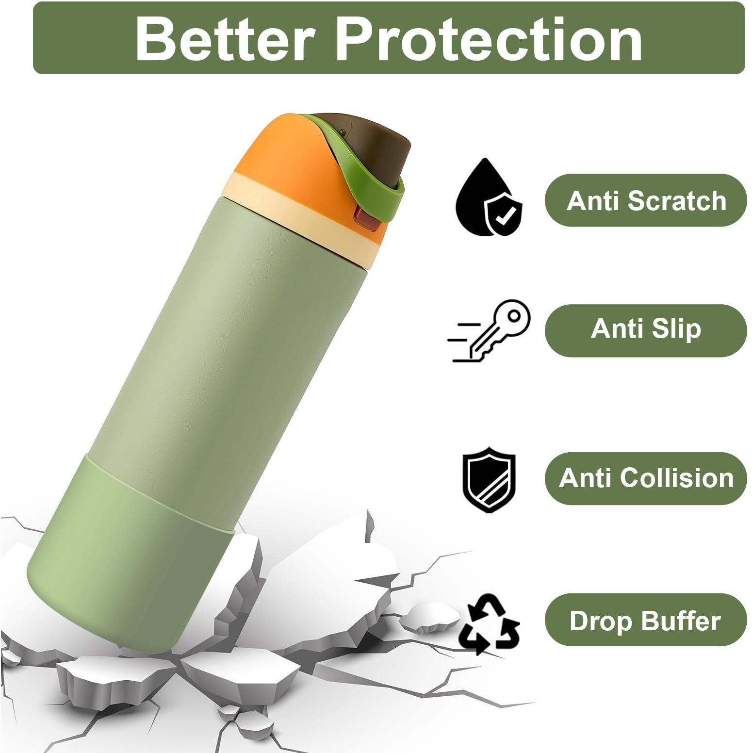 Youcox Silicone Boot For Owala Water Bottle 24 Oz  2Pcs Anti-Slip Protective Sleeve For Freesip/Twist/Flip Water Bottles  Bpa Free  Dishwasher Safe  Bottom Bumper Cover Cup Accessories