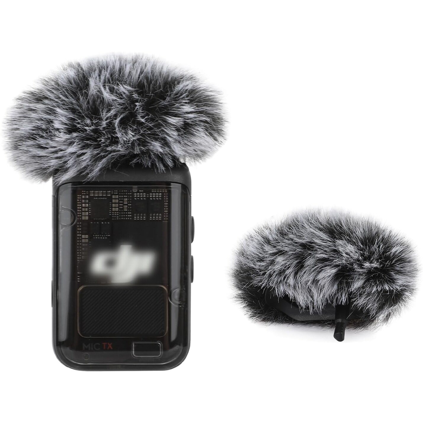 Grey Windscreen For Dji Mic 2/ Osmo Pocket 3 Microphone Furry Wind Muff Grey Foam 2_Pack