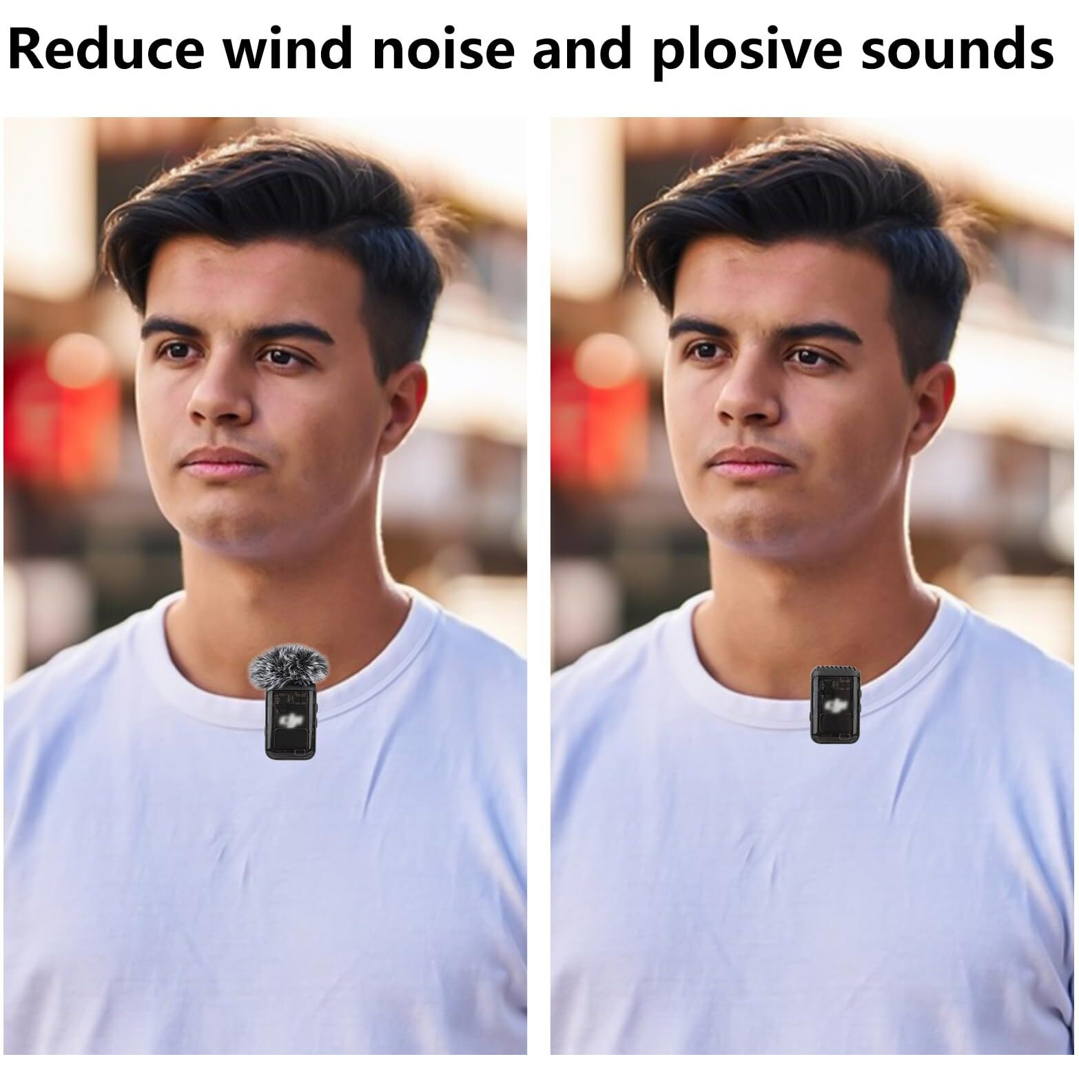 Grey Windscreen For Dji Mic 2/ Osmo Pocket 3 Microphone Furry Wind Muff Grey Foam 2_Pack