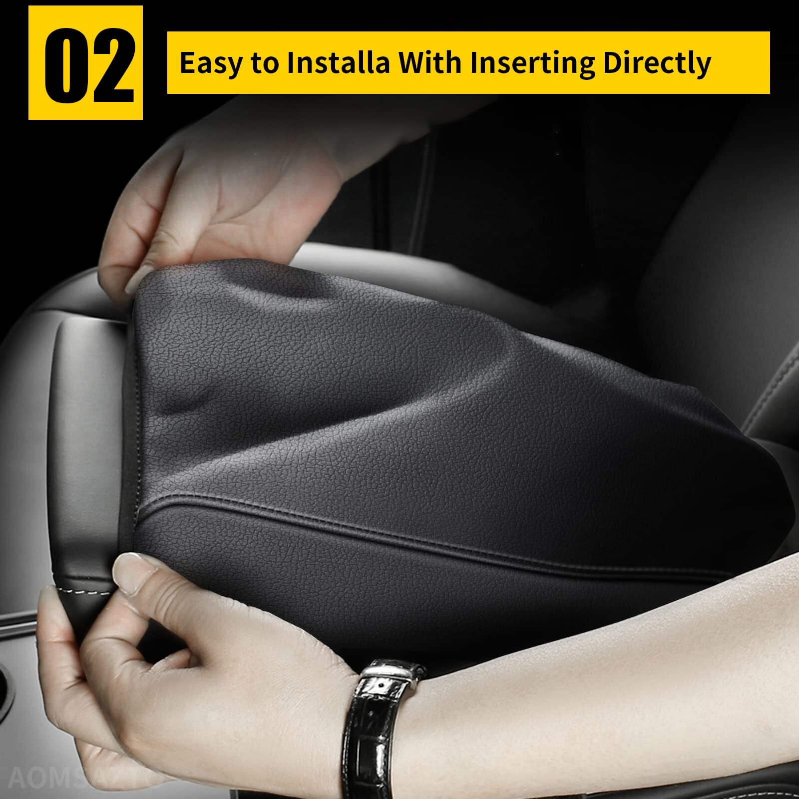 Aomsazto Armrest Covers For Corolla 2014-2019 Black Console Cushion For Corolla