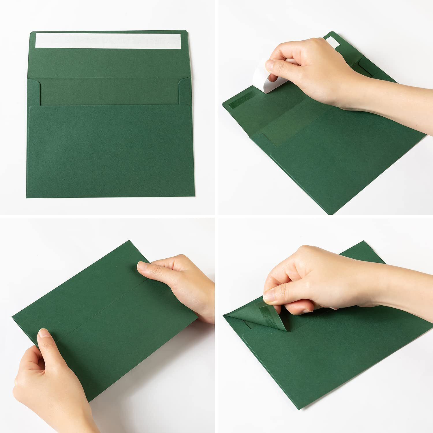 50 Pack Colorful 6 X 6 Envelopes Square Envelopes Self Seal For Wedding  Party Invitations  Greeting Cards  Announcements  Photos  Cd/Dvd Sleeves (Dark Green)