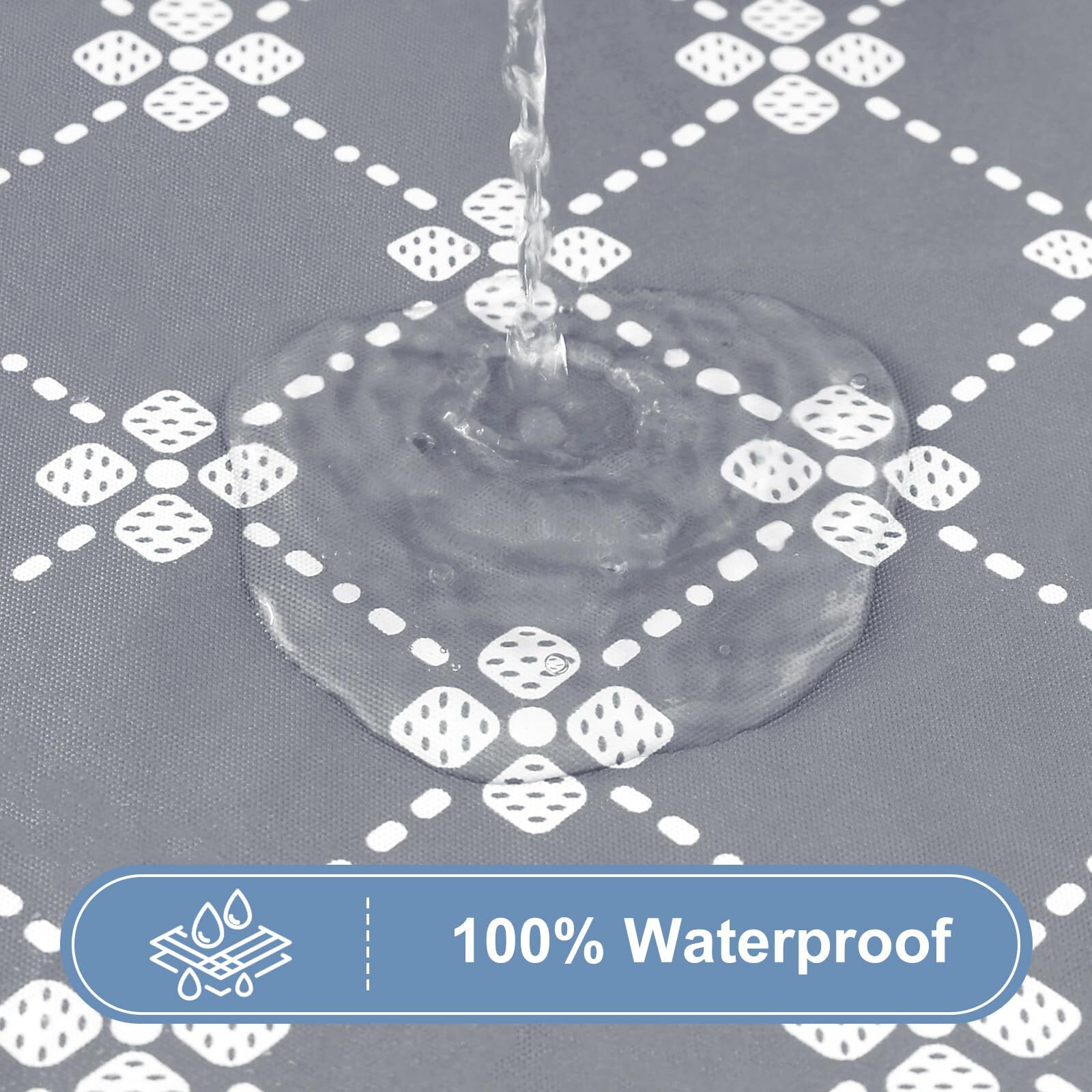 Misaya Rectangle Vinyl Table Cloth  Elastic Fitted Tablecloth With Flannel Backing  Waterproof Plastic Table Cover Fits 6 Foot Folding Tables For Camping  Indoor And Outdoor (Grey  30"" X 72"")