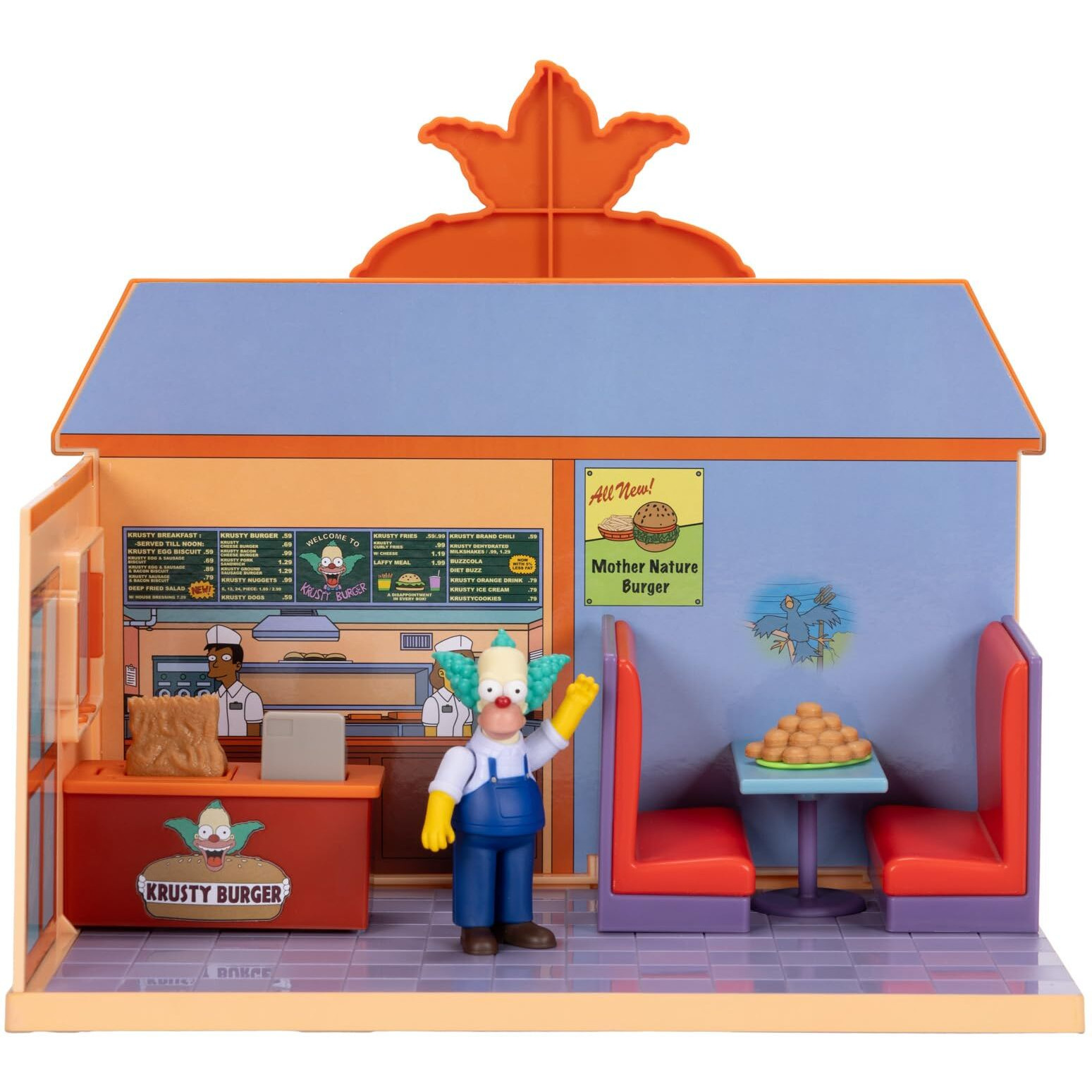 The Simpsons Krusty Burger Diorama Playset  Includes One 2.5-Inch Scale Krusty The Clown Action Figure And Accessories