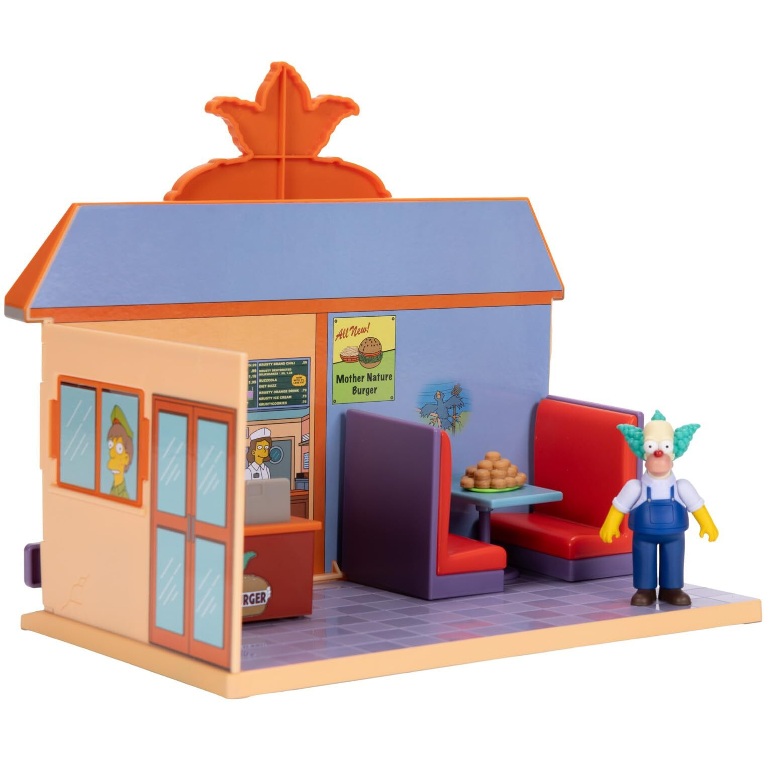The Simpsons Krusty Burger Diorama Playset  Includes One 2.5-Inch Scale Krusty The Clown Action Figure And Accessories