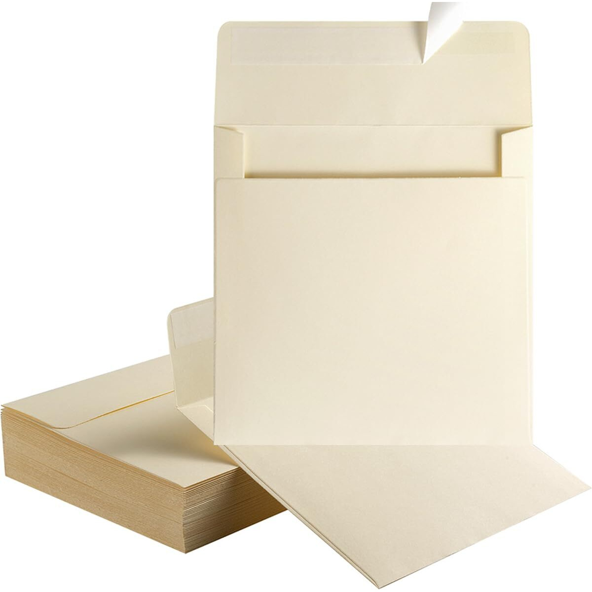 50 Pack Colorful 6 X 6 Envelopes Square Envelopes Self Seal For Wedding  Party Invitations  Greeting Cards  Announcements  Photos  Cd/Dvd Sleeves (Cream)