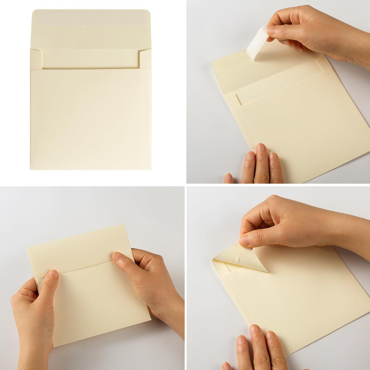 50 Pack Colorful 6 X 6 Envelopes Square Envelopes Self Seal For Wedding  Party Invitations  Greeting Cards  Announcements  Photos  Cd/Dvd Sleeves (Cream)