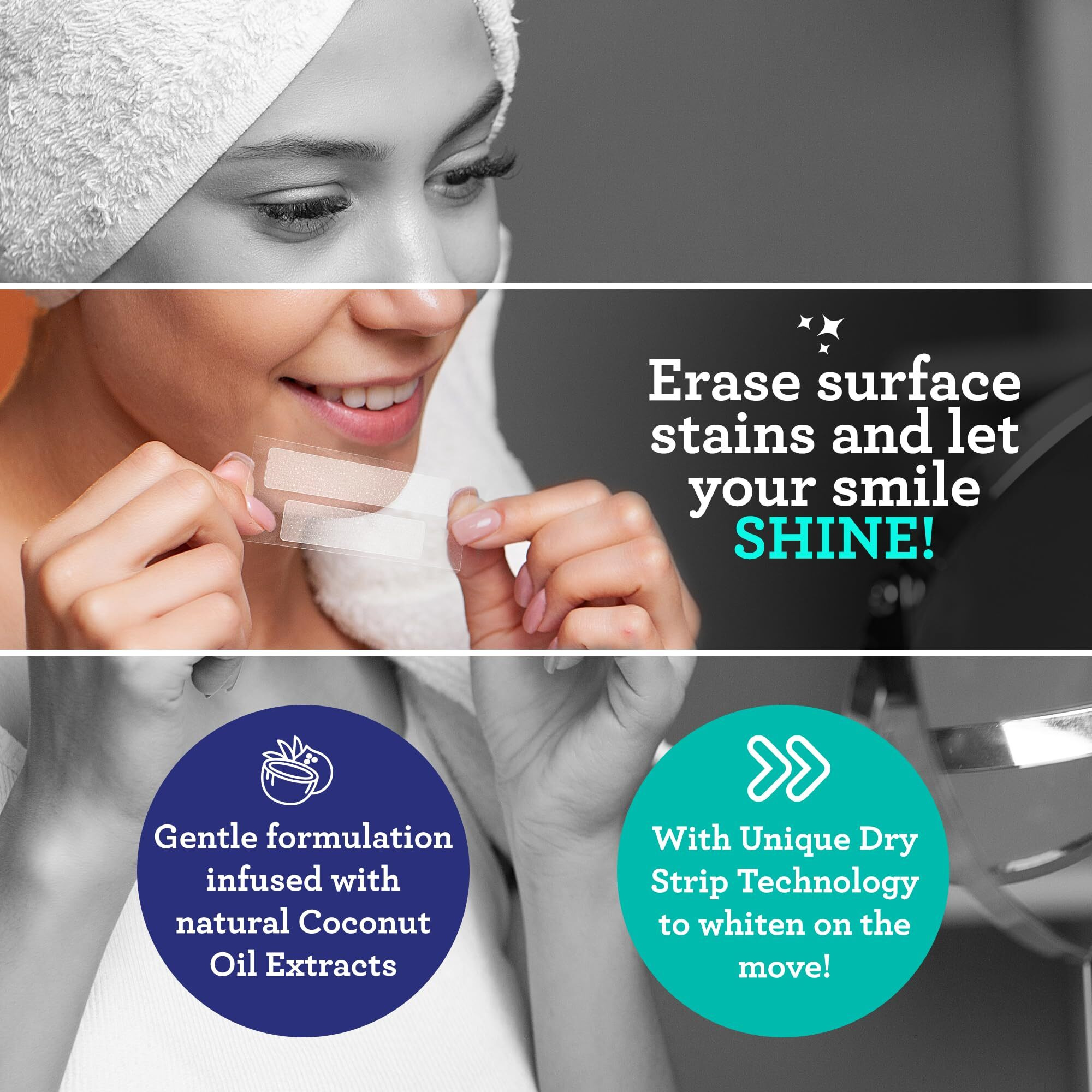 Gurunanda Whitening Wonder Duo  Dual Barrel Oxyburst Whitening Mouthwash 20 Oz & Teeth Whitening Strips With No Slip  Dry Strip Tech  7 Day Treatments