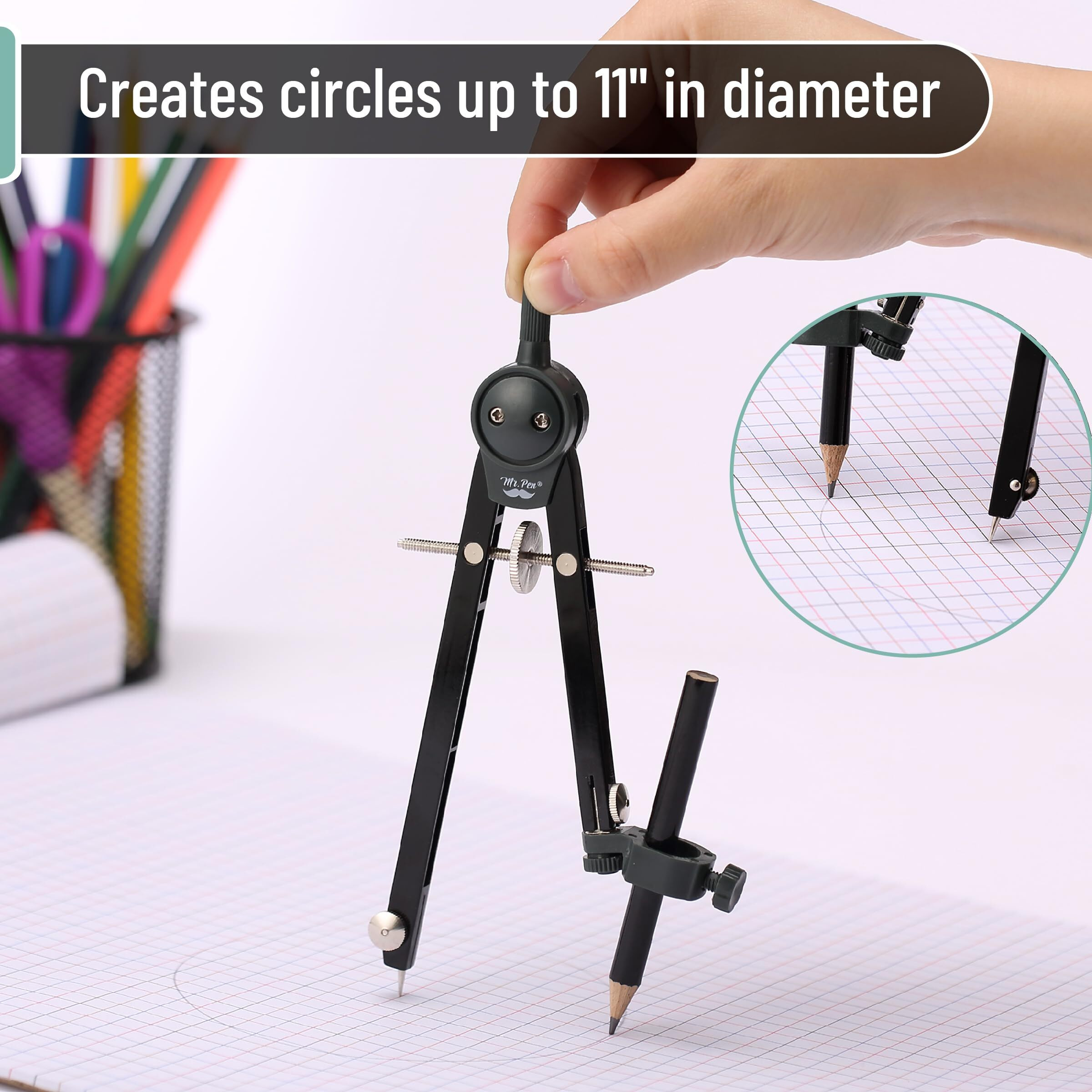 Mr. Pen- Compass For Geometry  Black  Compass With Pencil  Drawing Compass Drawing Tool  Math Compass  Drafting Tools  Drawing Tools  Geometry Compass  Circle Drawing Tool  Geometry Set