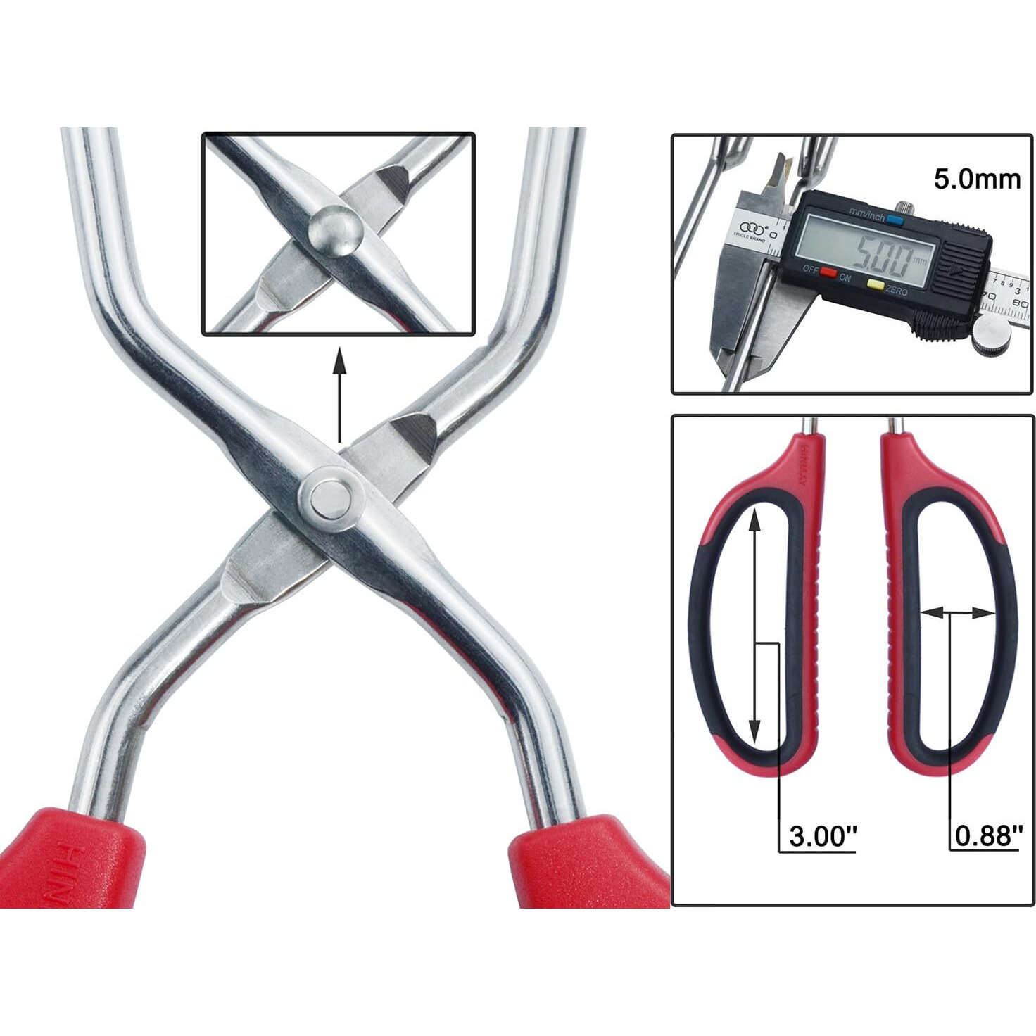 Hinmay Extra Long Scissor Tongs 15-Inch Stainless Steel Barbecue Grilling Tongs