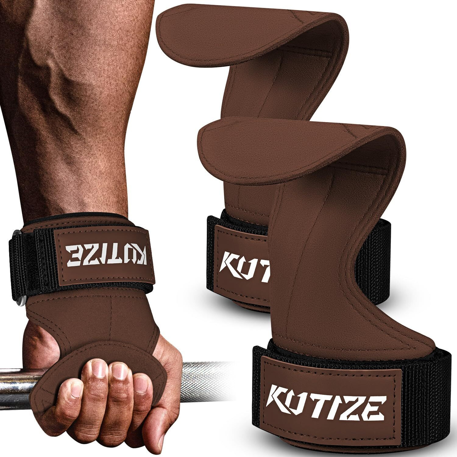 Weight Lifting Wrist Straps  Double Layer Leather Lifting Straps For Deadlift And Powerlifting  Adjustable Neoprene Padded Gym Lifting Wrist Hooks For Men/Women  Wrist Strap With Cushion Wrist Loop