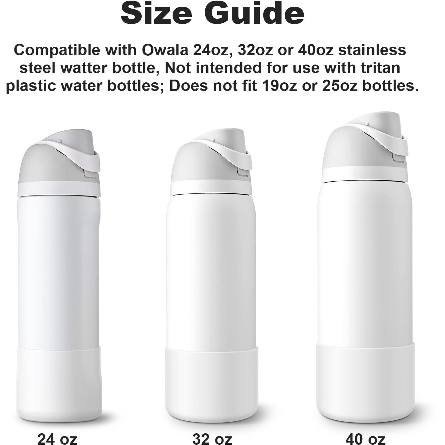 Silicone Boot For Owala Water Bottle 32 Oz  2Pcs Anti-Slip Protective Sleeve For Freesip/Twist/Flip Water Bottles  Bpa Free  Dishwasher Safe  Bottom Bumper Cover Cup Accessories