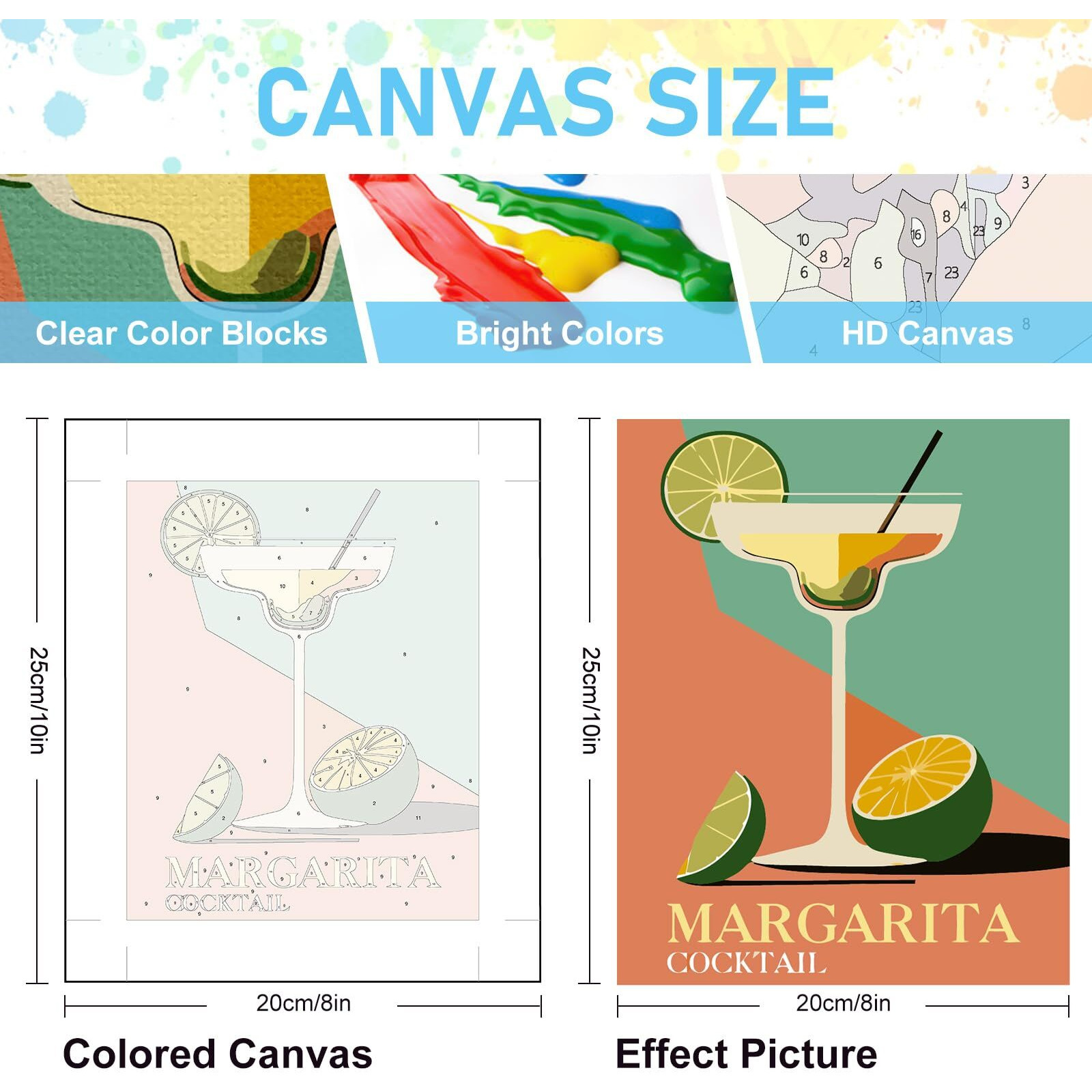 6 Pack Paint By Numbers Kit For Adults Beginners - 8X10 Inch Cocktail Adult Paint By Number Kits On Canvas  Cocktail Diy Acrylic Oil Number Painting Kits For Adults  Perfect For Gift Home Decor