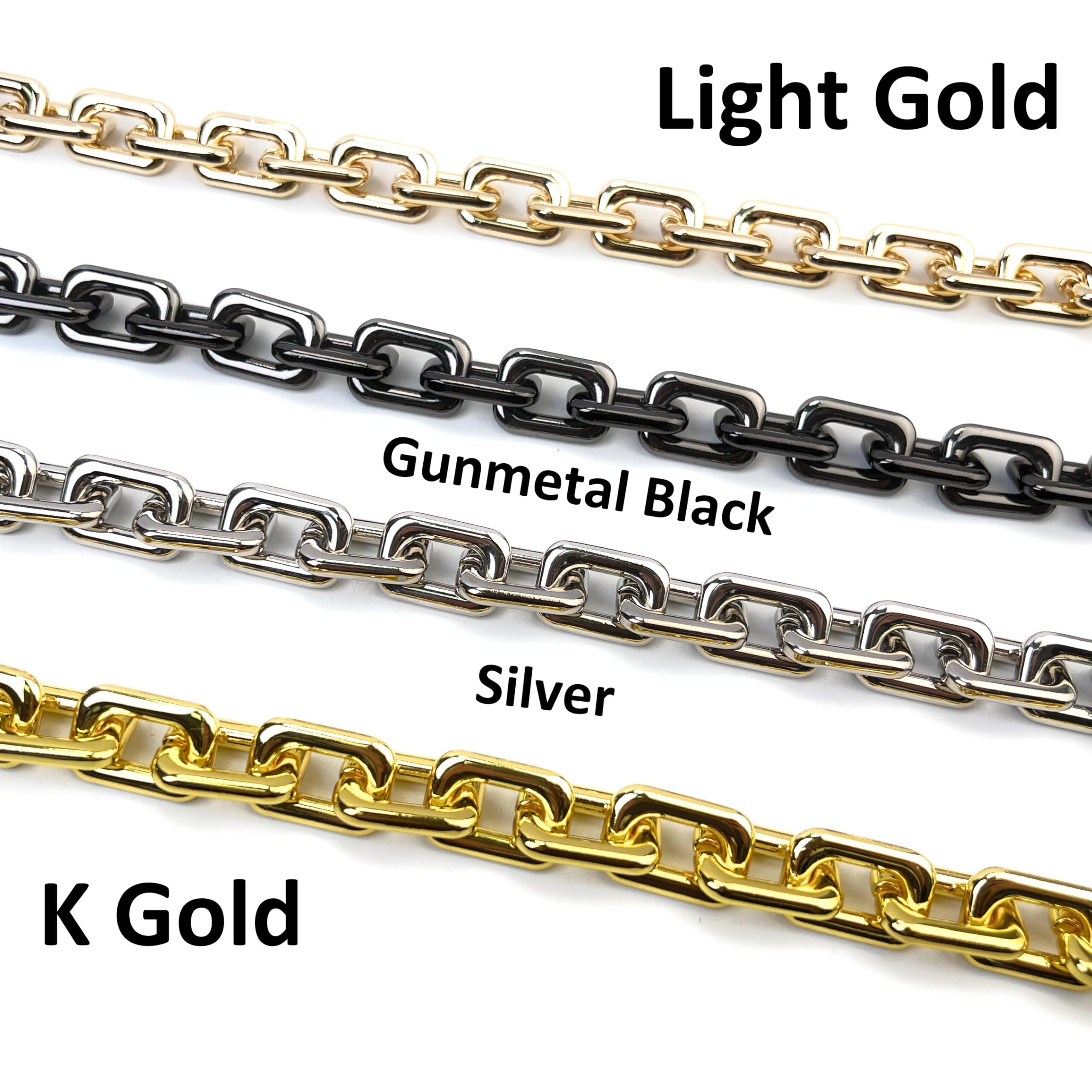 Versakits Heavy Chunky Link Chain Strap Purse Handbag Top Handle Shoulder Straps Accessories Decoration Chain Strap Extender Charms Replacement(14.9'' Silver)