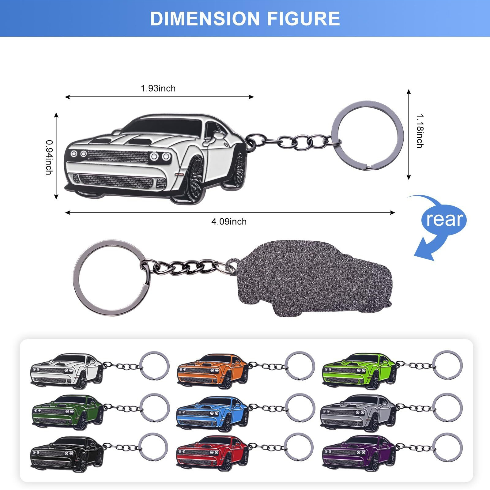 Zuxiaoyaya For Challenger Keychain Accessories Srt Key Chain For Dodge Challenger Hellcat Accessories Srt Sxt