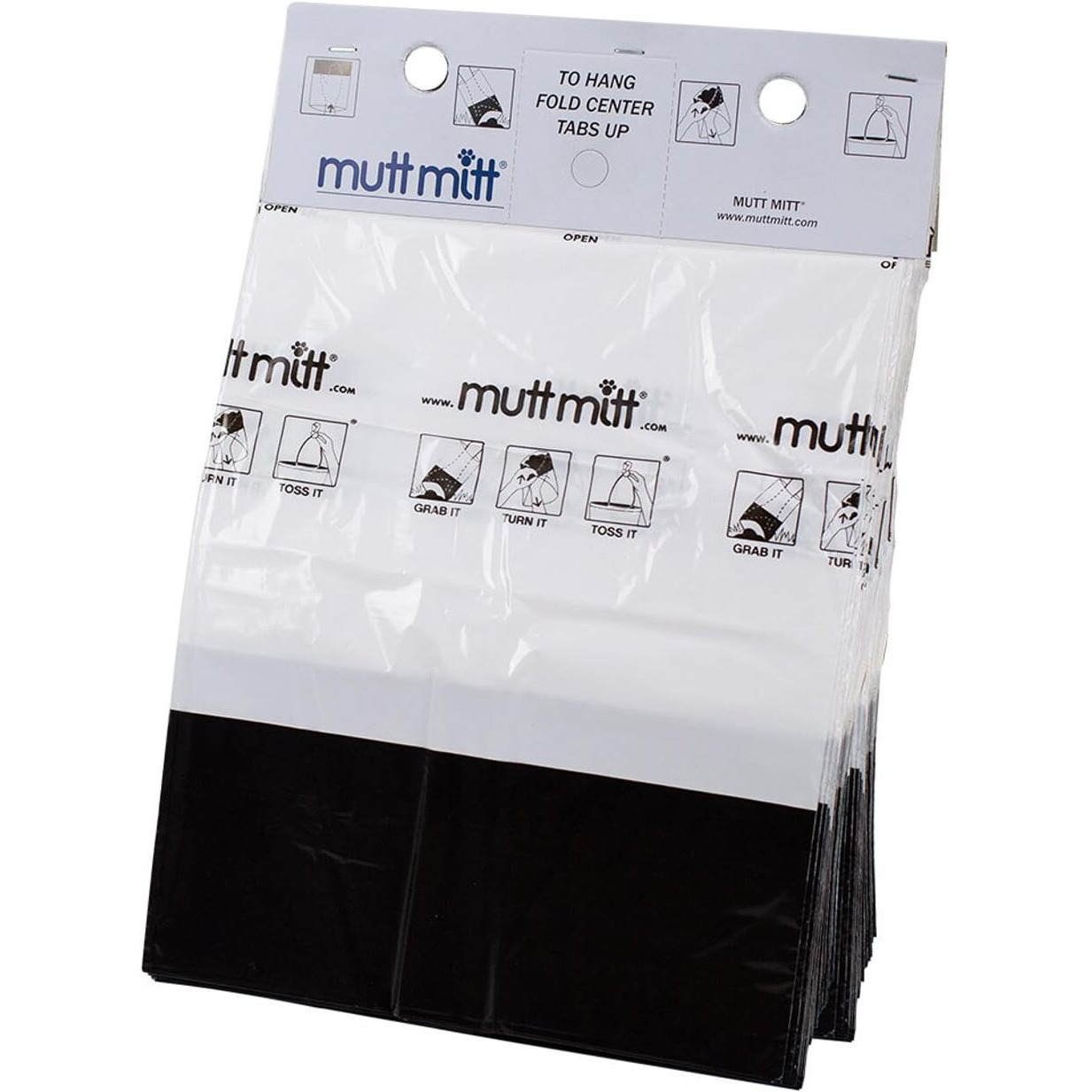 Mutt Mitt 2-Ply Dog Waste Bags With Thick 2 Mil Mitten - No More "&quotYuck"" Or "&quotWarm Handshake"" - New Listing  Same 400 White & Black Dog Waste Bags On 4 Station Headers