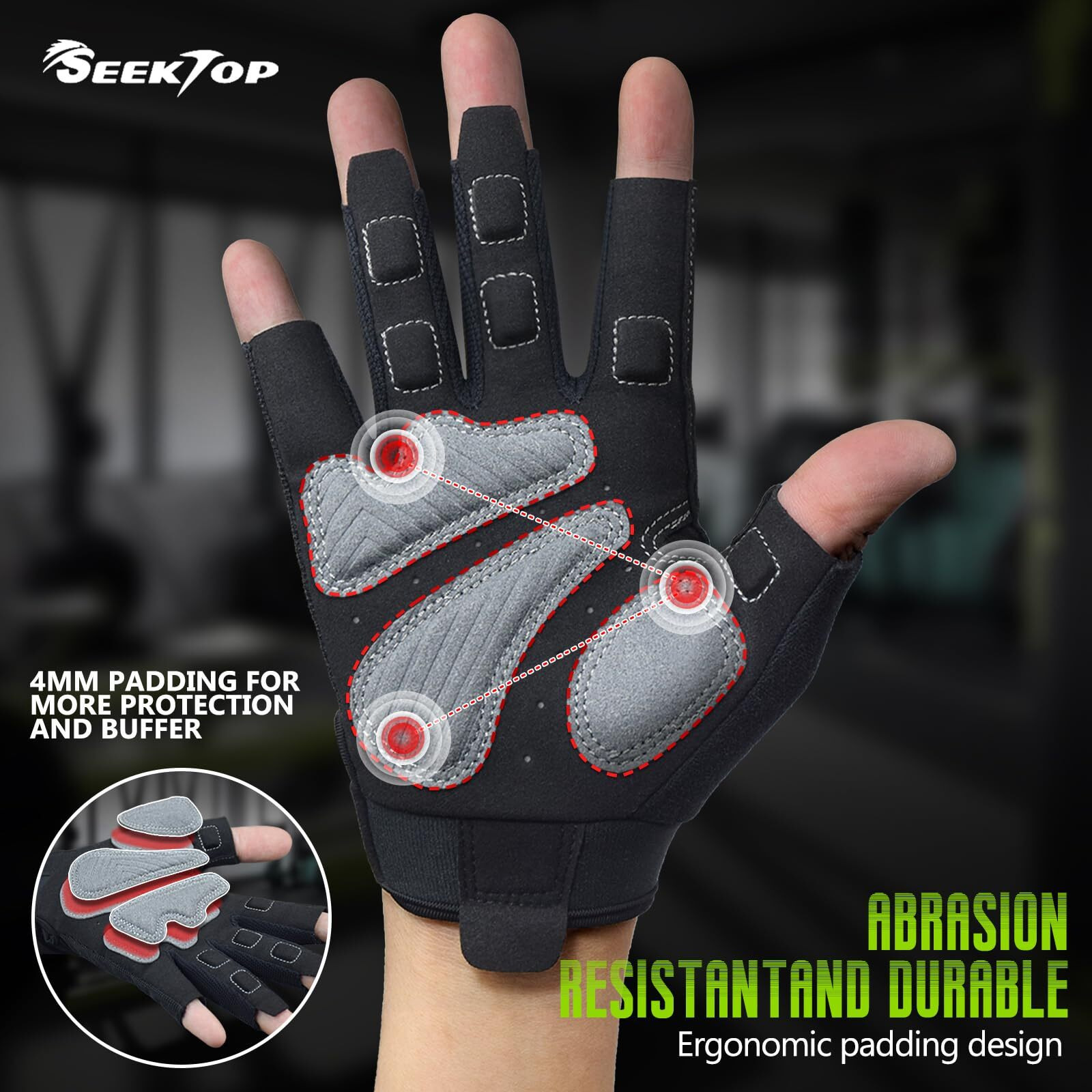 Seektop Workout Gloves For Men And Women  Weight Lifting Gloves With Full Protection  Excellent Grip  Gym  Breathable Exercise Gloves For Weightlifting  Fitness  Training