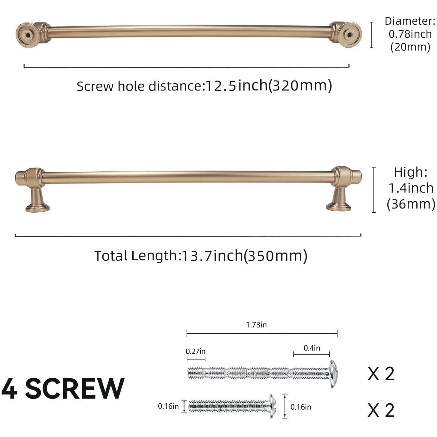 Povefonk 10 Pack 12-3/5 Inch(320Mm) Champagne Bronze Kitchen Cabinet Handles Cabinet Pulls Gold Drawer Pulls Kitchen Cabinet Hardware Handles Drawer Pulls Dresser Handles