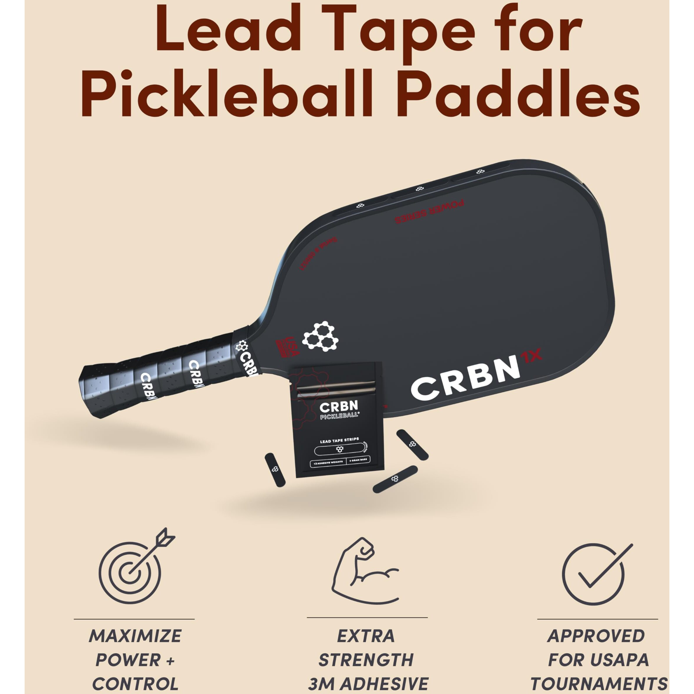 Crbn Pickleball Lead Tape - Extra Strength 3M Adhesive - 3G Lead Tape For Pickleball Paddles - Customize Paddle Weight To Your Play Style