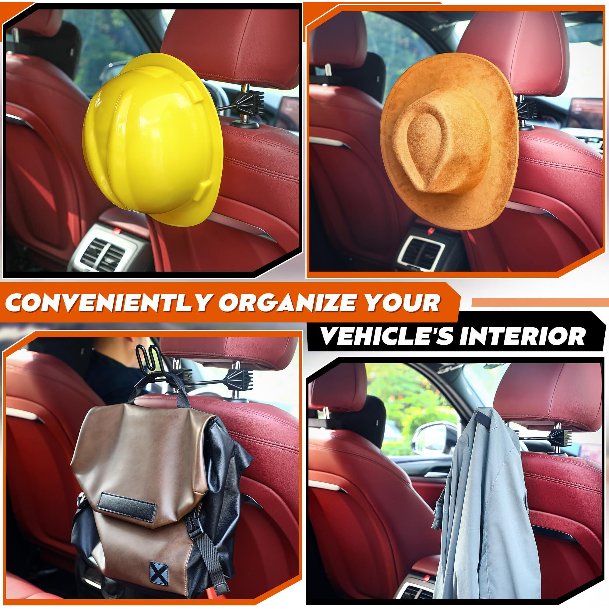 Feekoon 1 Pcs Hard Hat Holder For Truck Car Seat  Car Hat Holder For Truck Suv Car  Caps Clothes Cowboy Hat Holder Car Accessories For Truck Seat To Keep Hat Shape
