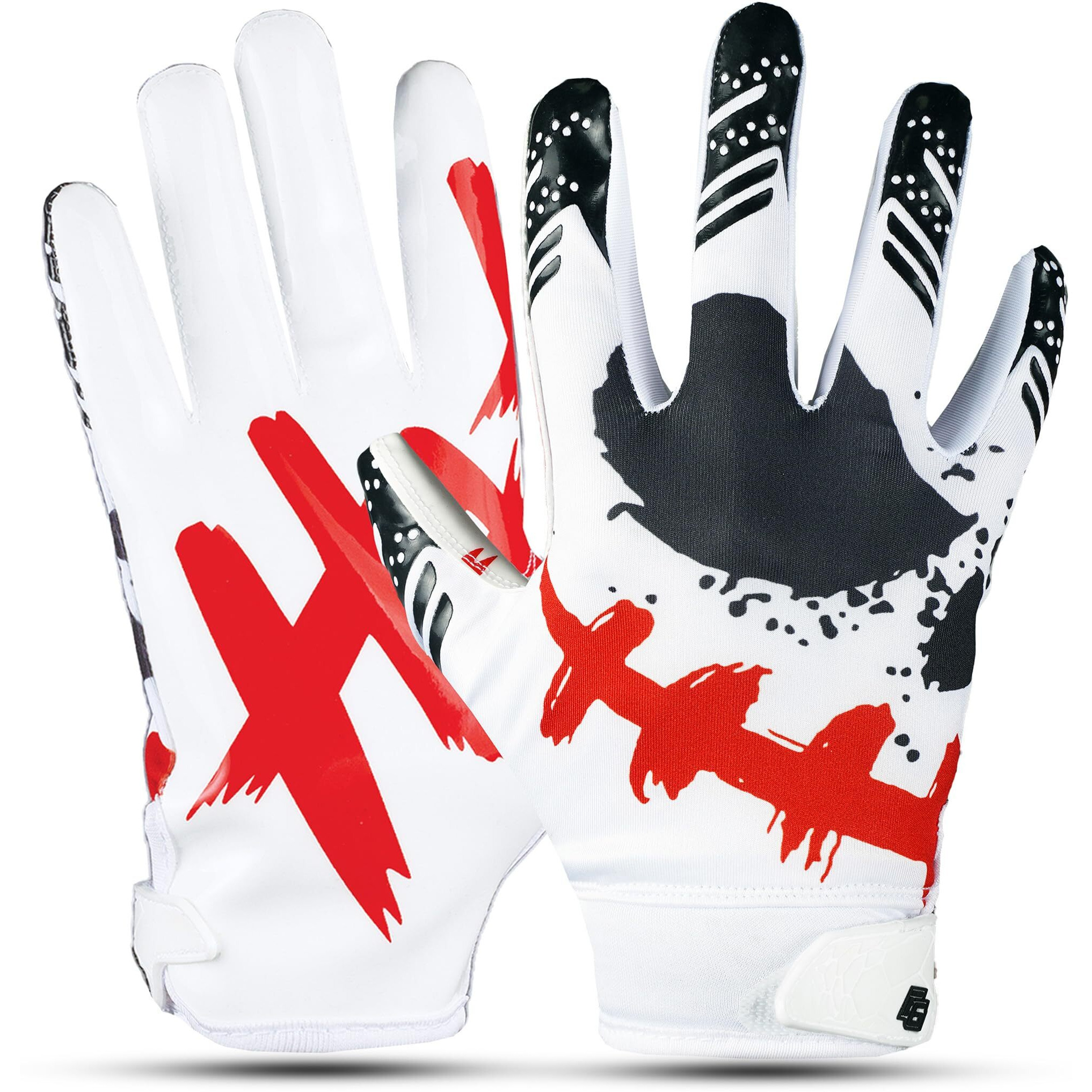 Eternity Gears- Jester Football Gloves - Tacky Grip Skin Tight Adult Gloves - Pro Elite Super Sticky Receiver Football Gloves - Adult Sizes