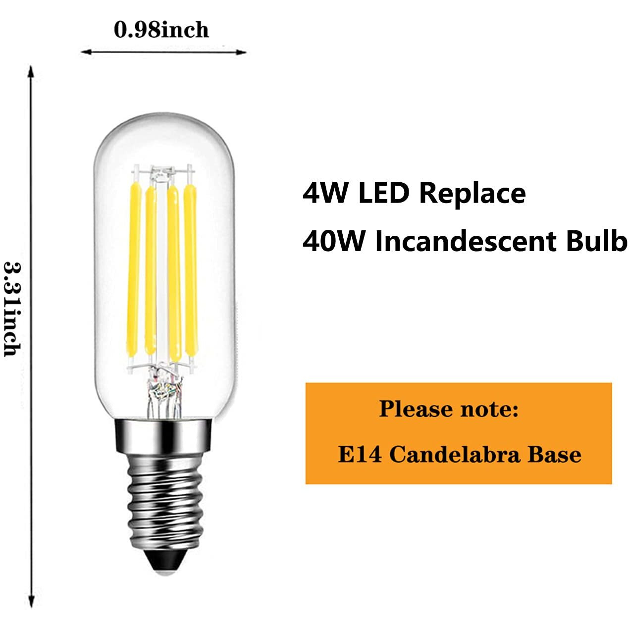 Shuwdkar E14 Bulb 40W Candelabra Light Bulbs 6000K Daylight White Clear Vintage 4W E14 Edison Bulb Small Filament Led Light Bulb For Chandelier Ceiling Fan Pendant Wall Sconce Fixtures 6 Pack