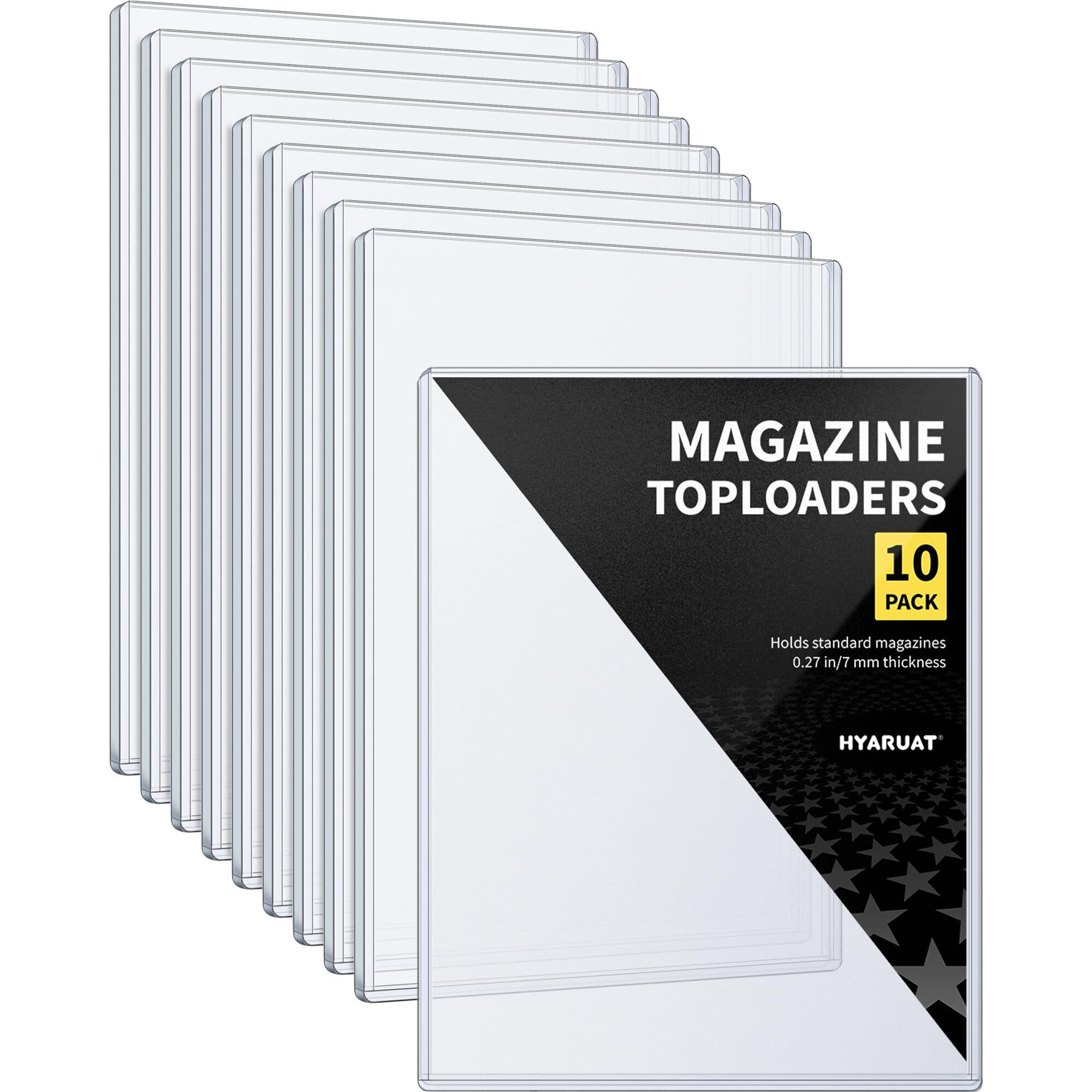Hyaruat Magazine Toploader - 7Mm Thick Plastic Sleeves  9X11.5 Top Loader Binder Magazine Protectors For Collectors  10 Pack