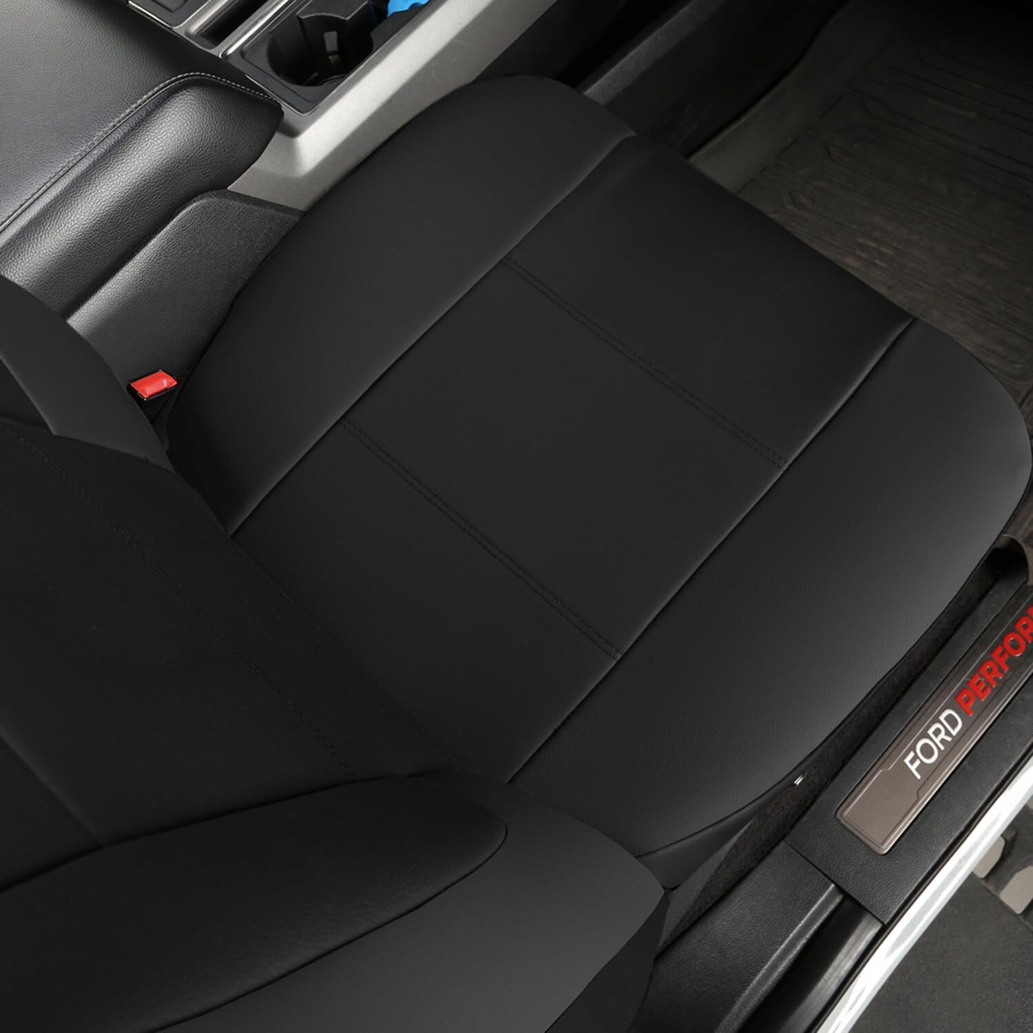 Giant Panda Front Car Seat Cover For Ford F150  Leather Bucket Seat Covers Custom Fit Ford F250 F350 (Black) 2-Pack