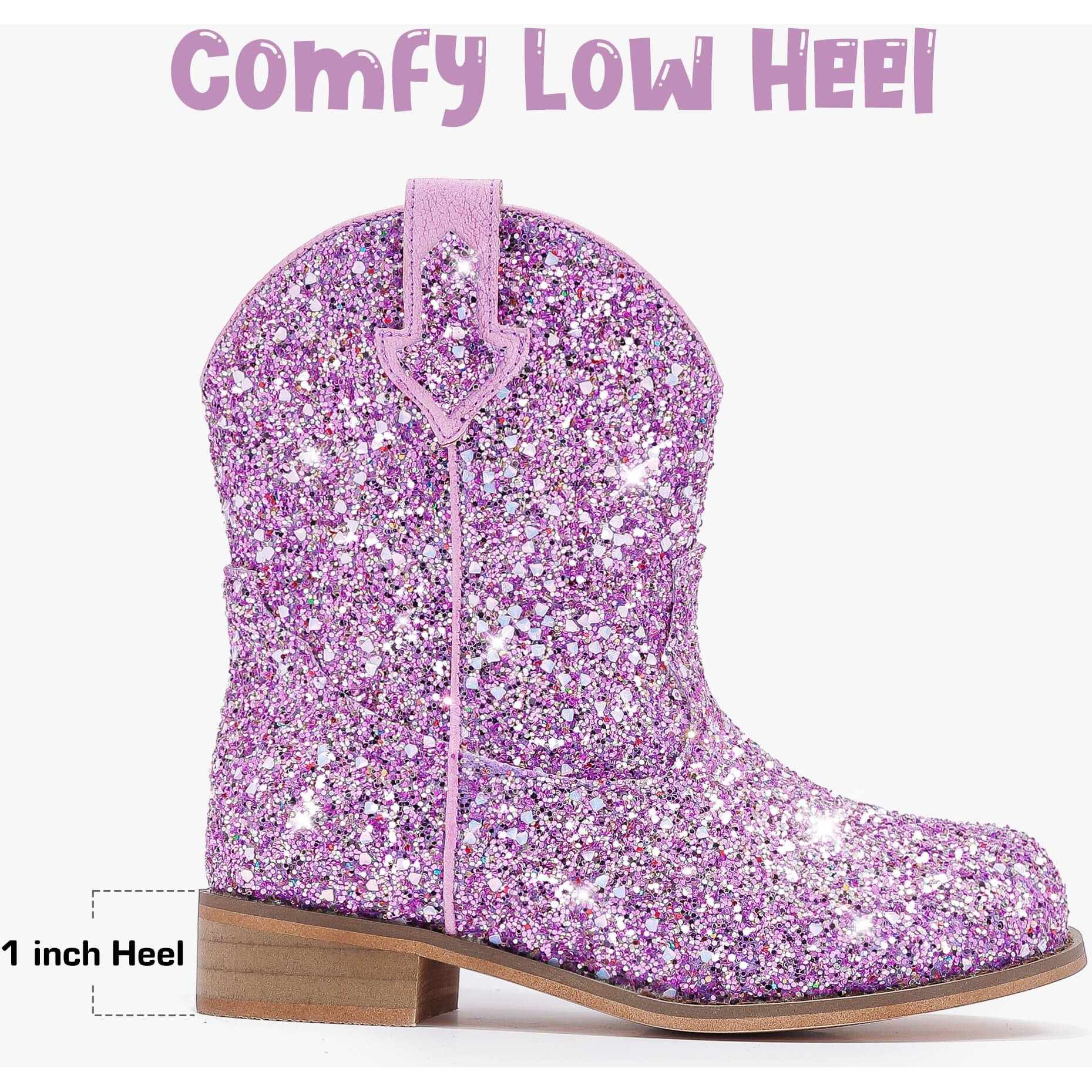 Motasha Toddler Girls Cowgirl Boots Purple Cowboy Boot For Kids Western Ankle Boys Cowgirl Boot Size 10 Horse Riding Shoes Birthday Party Wedding (M7111 Se Purple 10)