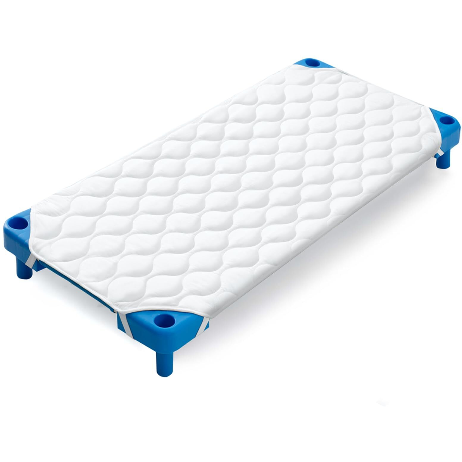 Comfyanno Quilted Daycare Cot Padded Nap Mat  23 "" X 40 "" Cot Sheets For Daycare Toddler Size  Cot Nap Pad For Kids  Boys/Girls  Preschool Cot Fitted Mat Sheets Alternative - White - 1 Pack