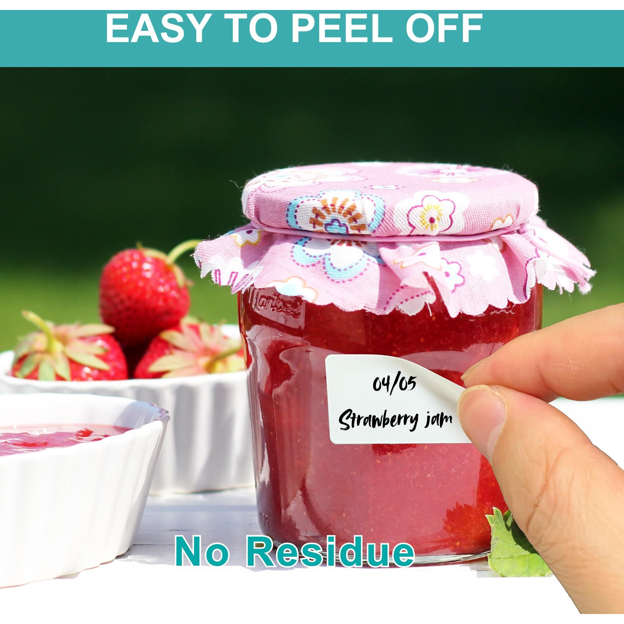 Catiflin 1200 Blank Removable Freezer Labels  Waterproof & Oil Resistant Stickers With Perforation Line  Ideal For Food Containers  Jars  And Pantry Organization (1 "" X 2 "")