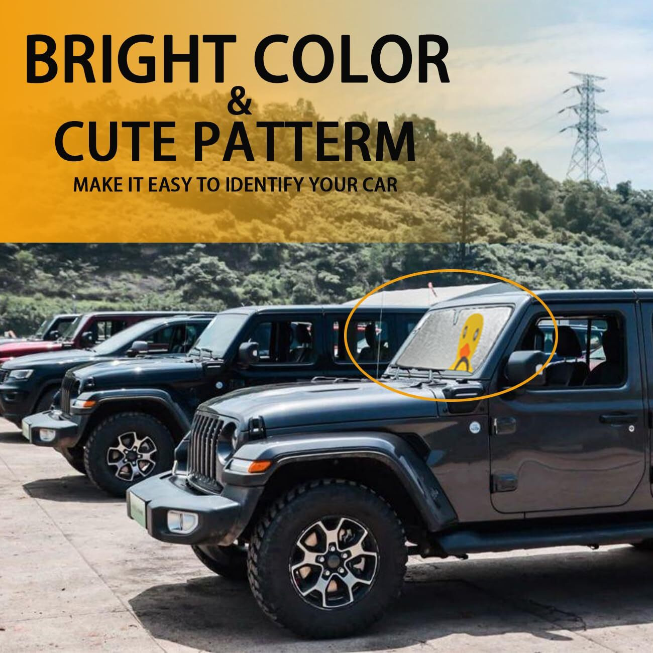 Windshield Sun Shade Shade Heat Shield For Jeep Sunshade Windshield For Jeep Wrangler Windshield Cover Sunshade Compatible With Jeep Wrangler Tj Jk Jl &Gladiator Jt 2/4 Door 1Pcs