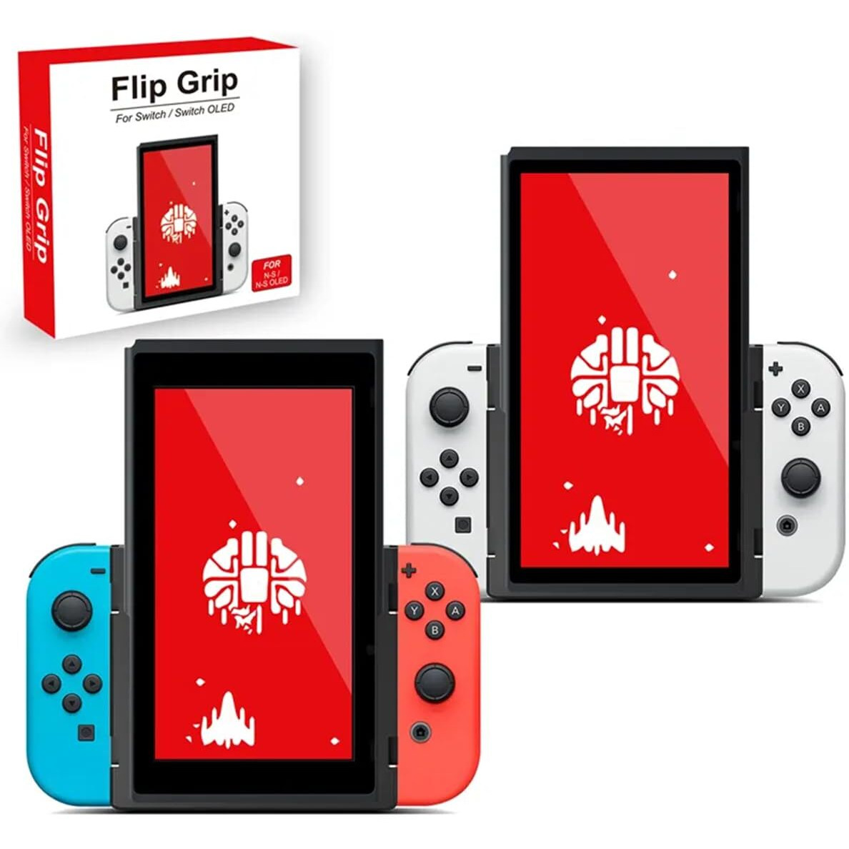 Kkozesst Portrait Mode Flip Grip Handheld Accessory For Nintendo Switch Vertical Mode Orientation Works With Oled Joy-Con Grips Stand