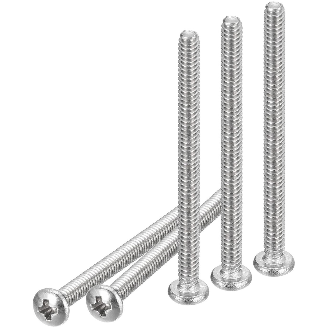Dtgn 4-40X1-1/2 Pan Head Machine Screws  100Pcs 304 Stainless Steel  Phillips Drive  Unc Full Thread  Bright Finish  Screws Bolts Kit