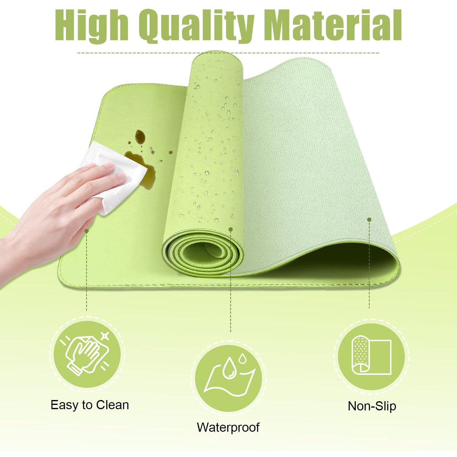 Leather Desk Pad Protector  39.4 ' ' X 17 ' ' Large Mouse Pad  Office Desk Mat  Non-Slip Pu Leather & Suede Base Desk Blotter  Laptop Desk Pad  Desktop Mat For Office Home  Matcha Green