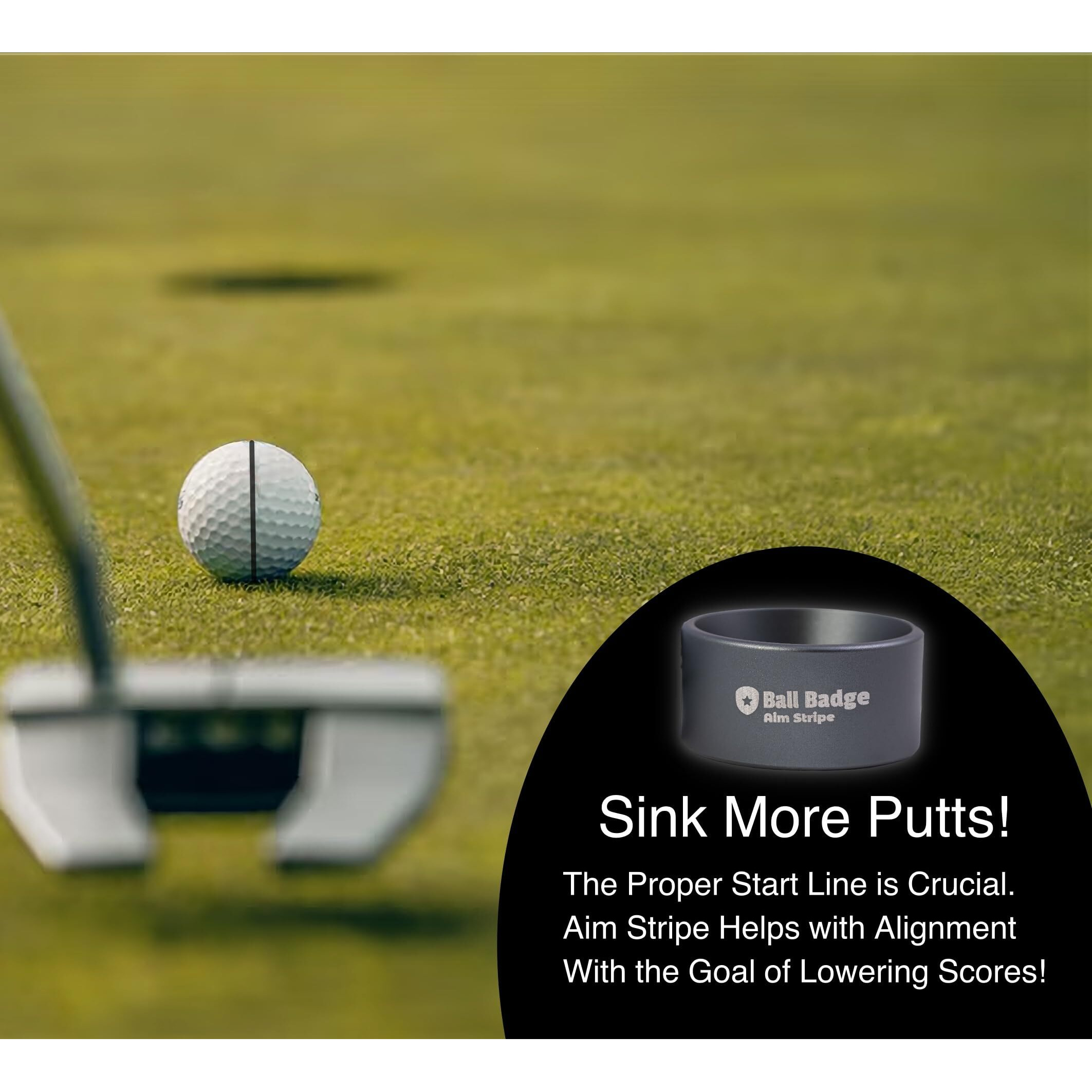 Hodl 21 Ball Badge Aim Stripe - 360 Degree Golf Ball Line Marker Kit With Golf Bag Attachment For Perfect Alignment And Precision Putting (Grey)