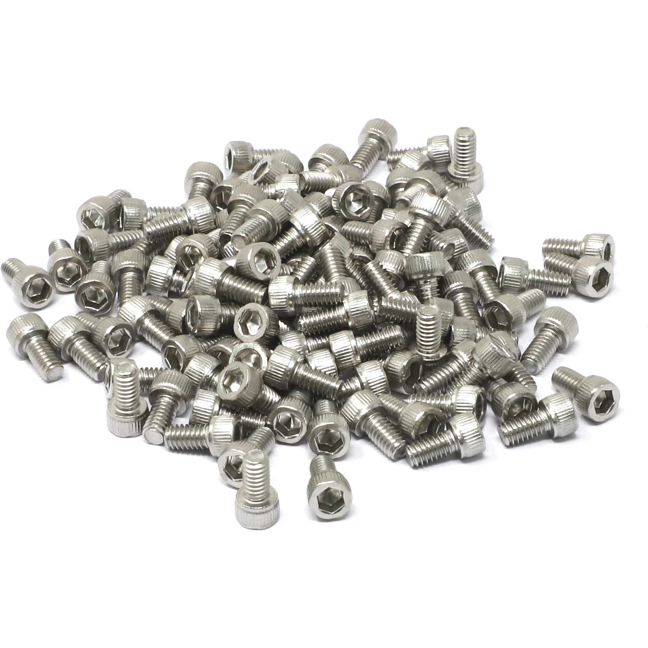 Iexcell 100 Pcs 8-32 X 5/16"" Stainless Steel 304 Hex Socket Head Cap Screws Bolts Kit