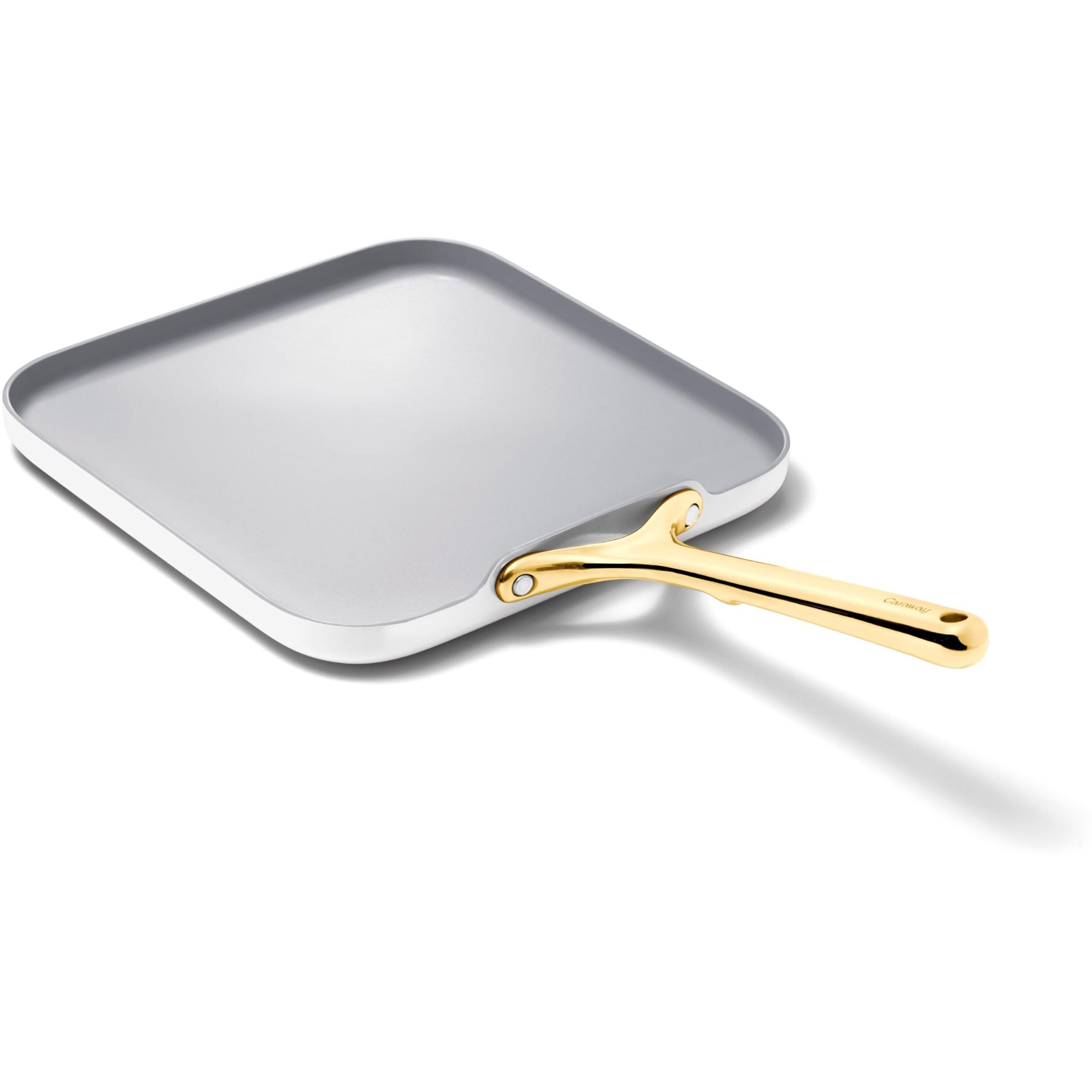 Caraway Square Griddle Pan - 11  Square Pan - Non-Stick Ceramic Coated - Non Toxic  Ptfe & Pfoa Free - Oven Safe & Compatible With All Stovetops - White