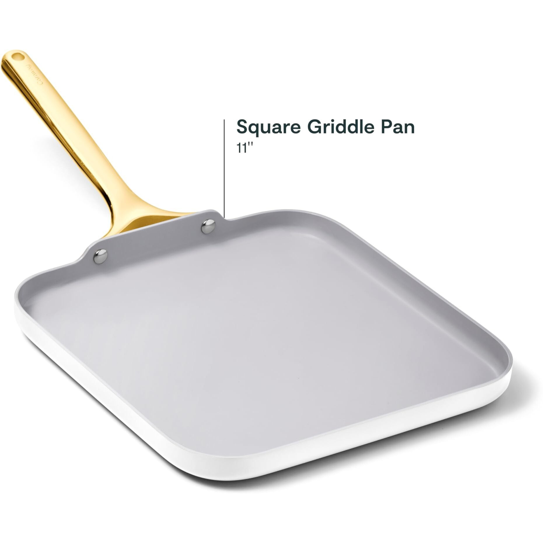 Caraway Square Griddle Pan - 11  Square Pan - Non-Stick Ceramic Coated - Non Toxic  Ptfe & Pfoa Free - Oven Safe & Compatible With All Stovetops - White