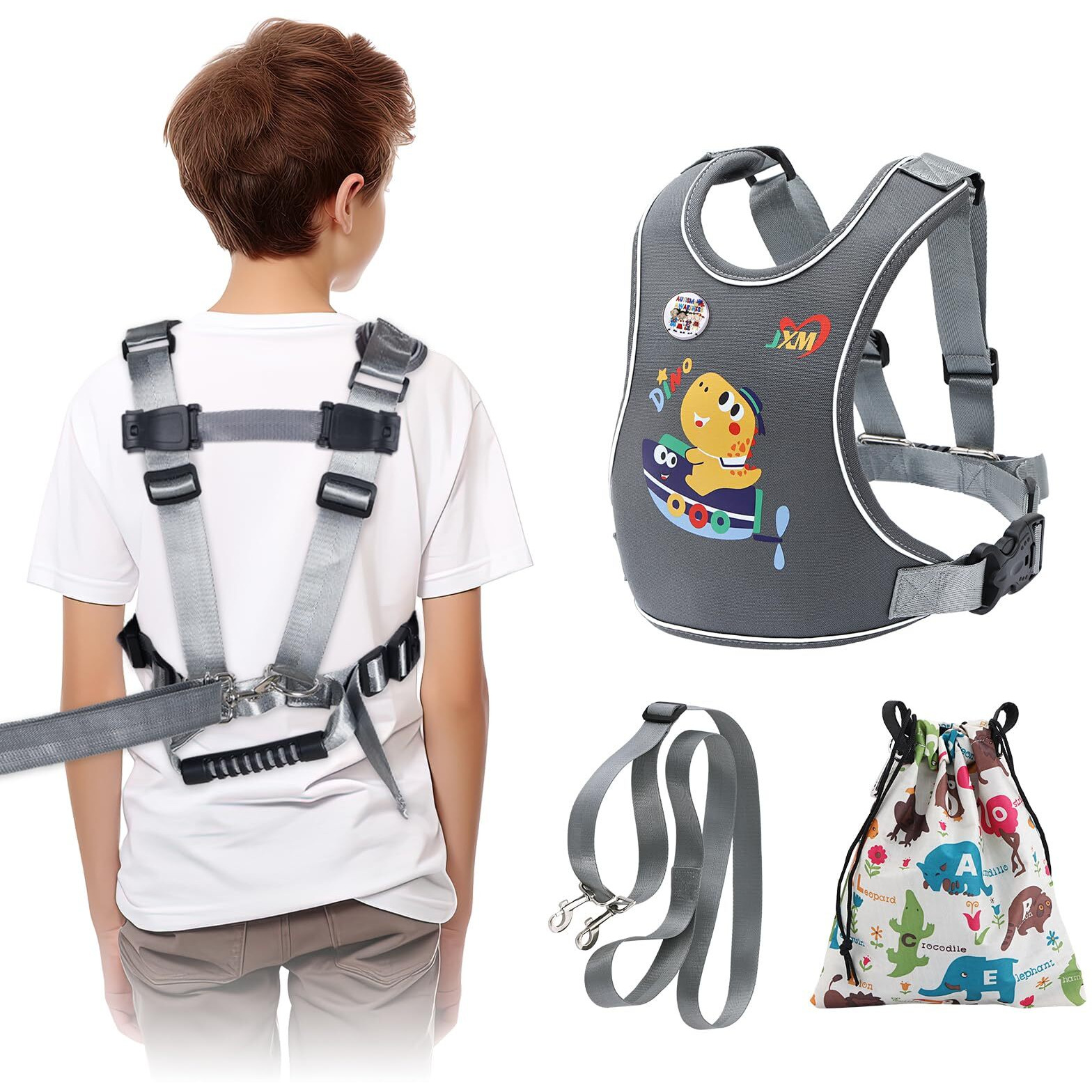 2025 New Safety Harness For Older Children (6-12Yrs) With Autism Special Needs Adhd/Asd  Teens Youth Vest Walking Harness With Grab Handle And Autism Awareness  Adjustable Tether Leash For Big Kids