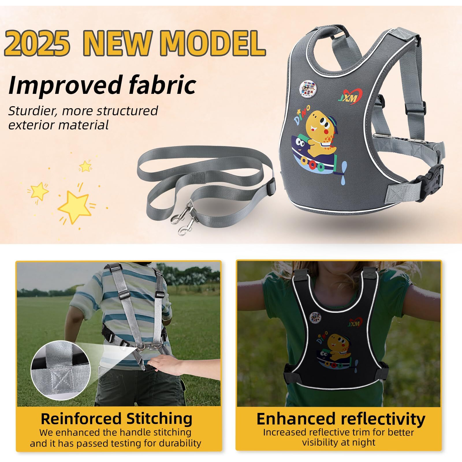 2025 New Safety Harness For Older Children (6-12Yrs) With Autism Special Needs Adhd/Asd  Teens Youth Vest Walking Harness With Grab Handle And Autism Awareness  Adjustable Tether Leash For Big Kids