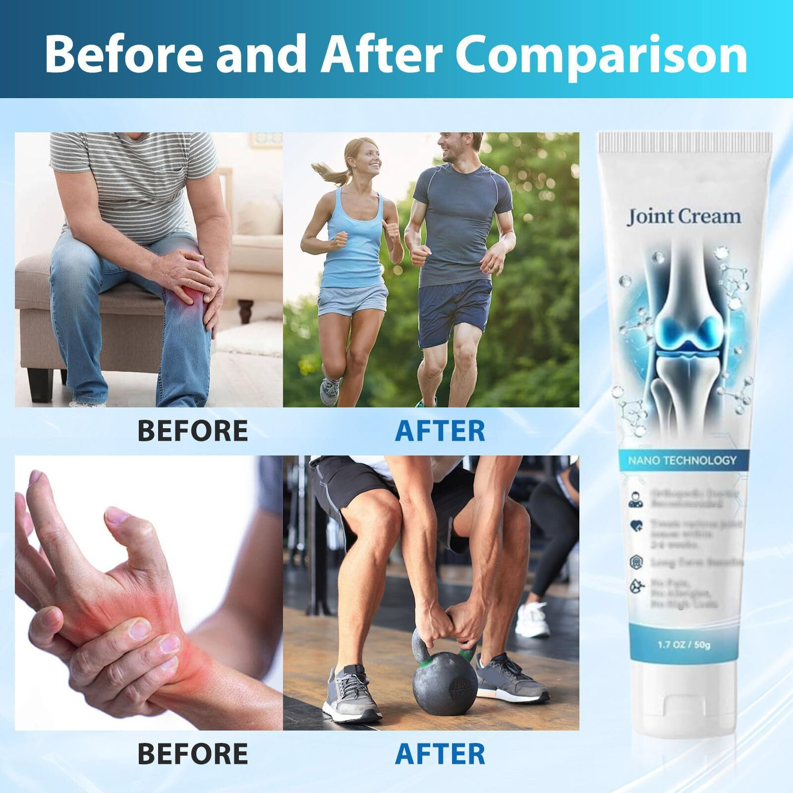 Iekufes Joint And Bone Cream  Joint Cream For Joint Activities Throughout The Body  For Back  Neck  Hands  Kneel -50G(2Pcs)